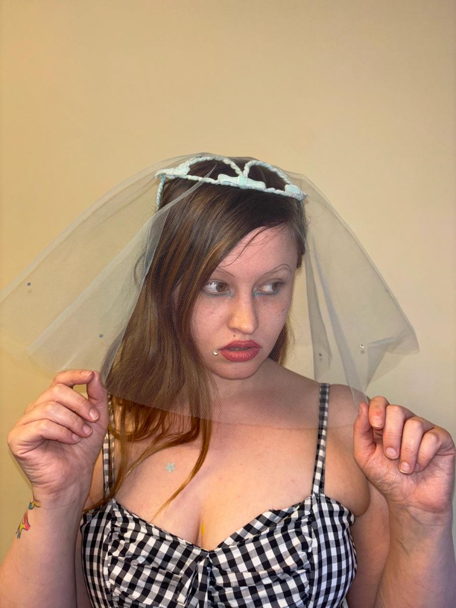 1950s Fascinator with Rhinestone Veil  product image