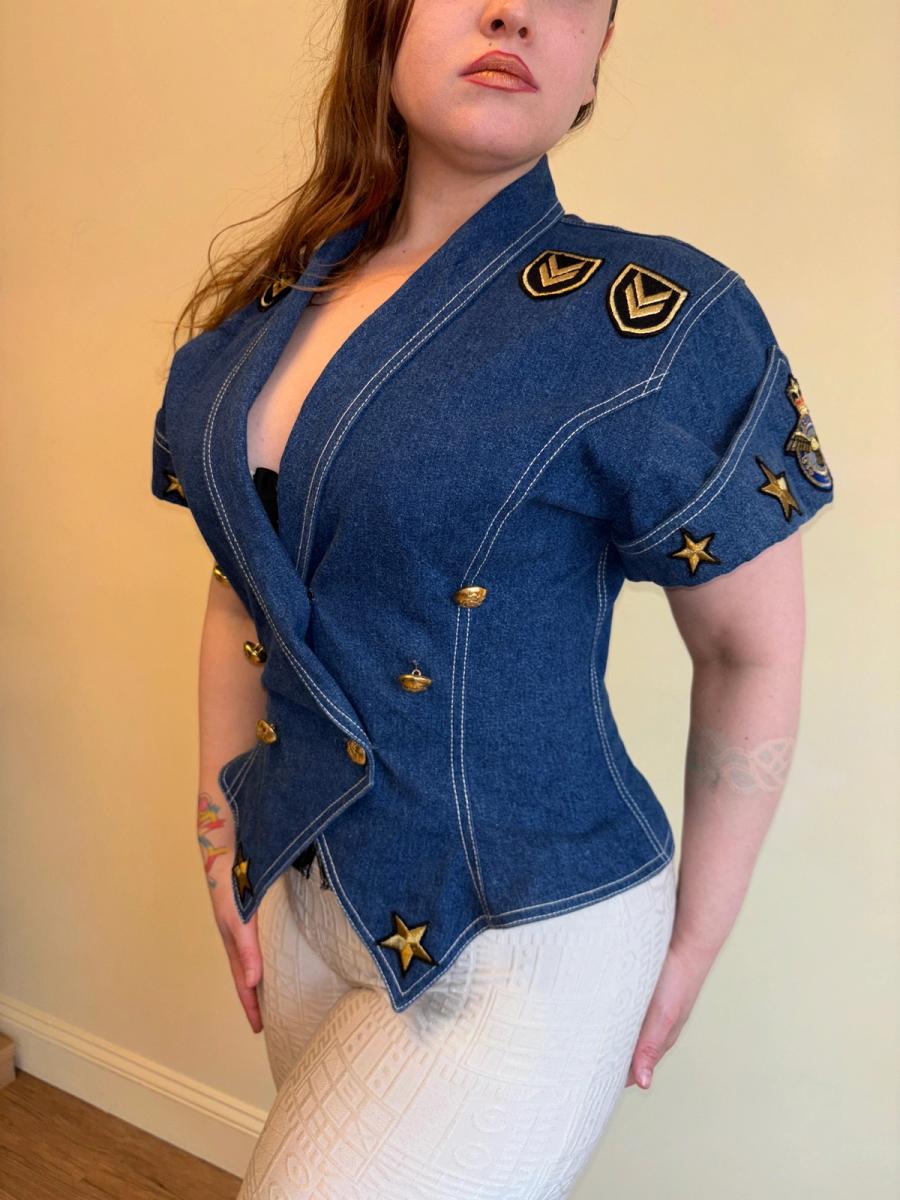 80s Claude Petin Denim Top product image