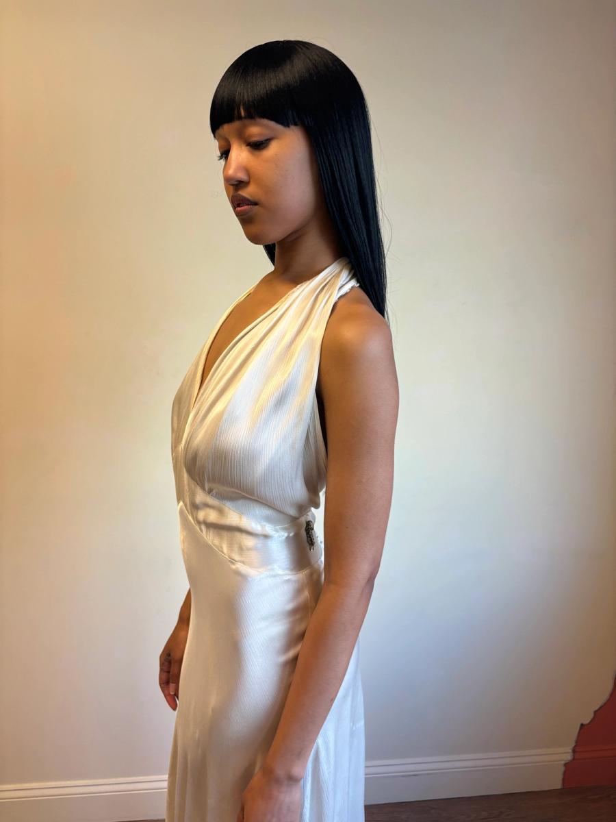 1930s Liquid Satin Jean Harlow Gown  product image