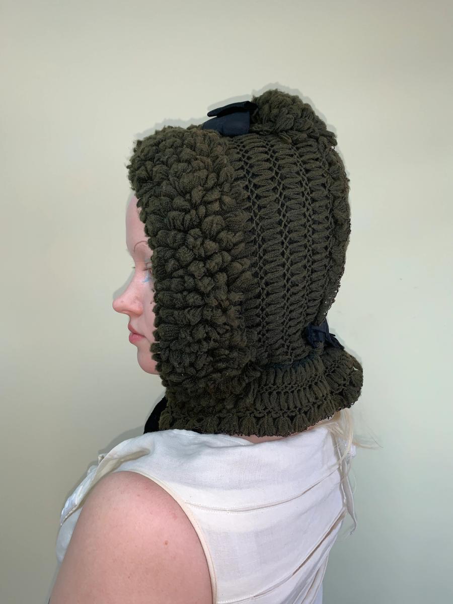 1890s Knit Winter Bonnet product image