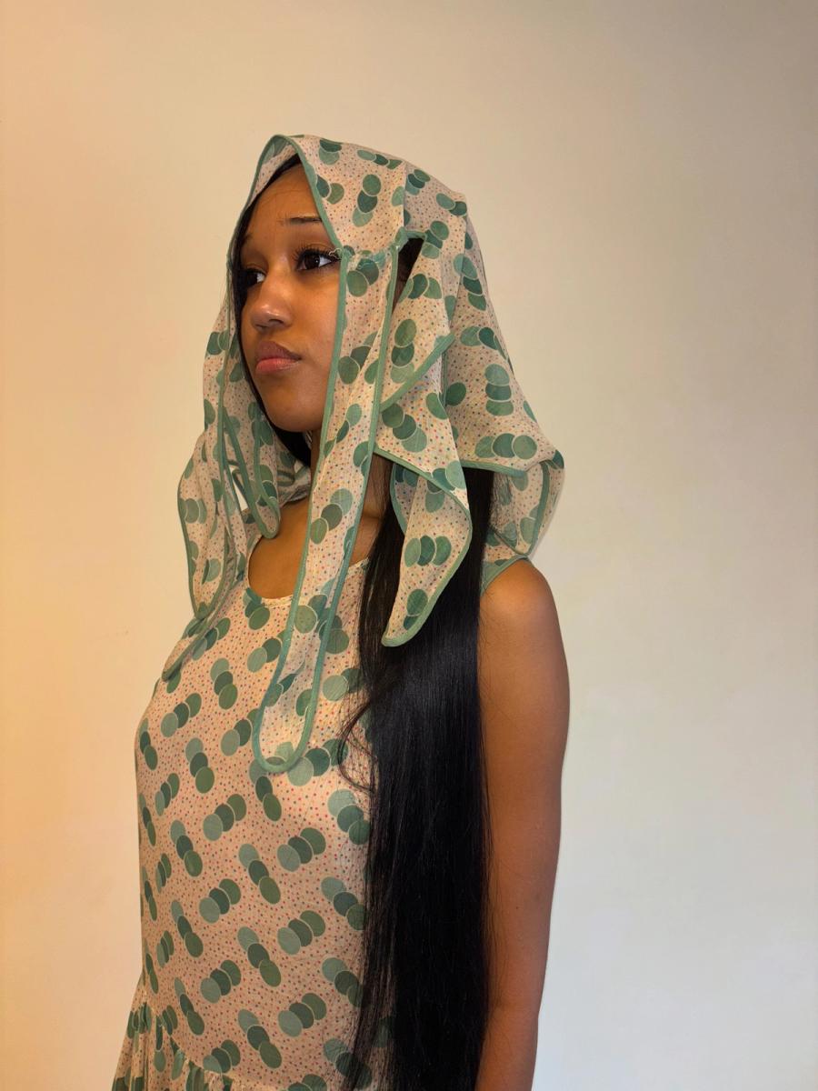 1920s Green Polka Dot Voile Day Dress product image