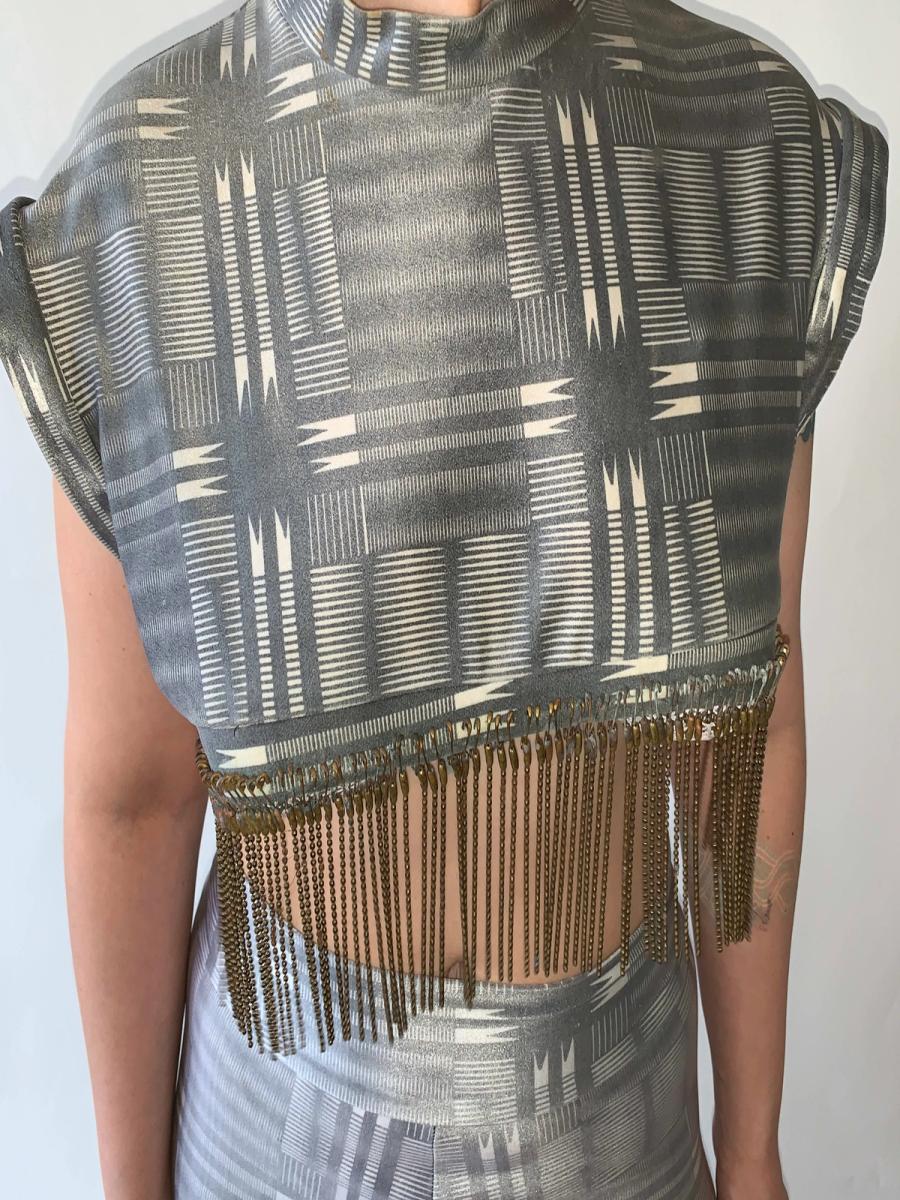 1980s BodyMap Safety Pin Spandex Set product image