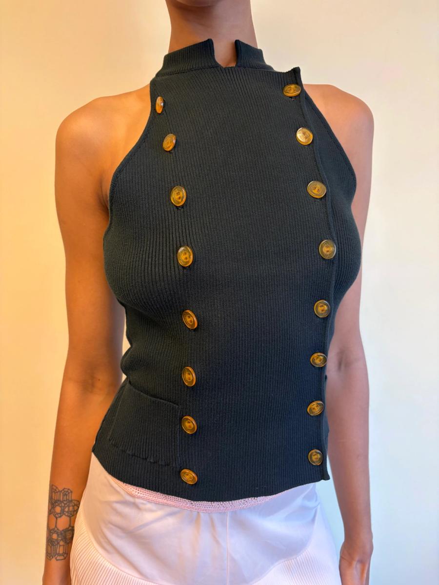 90s Vivienne Westwood Button Orb Halter Knit  product image