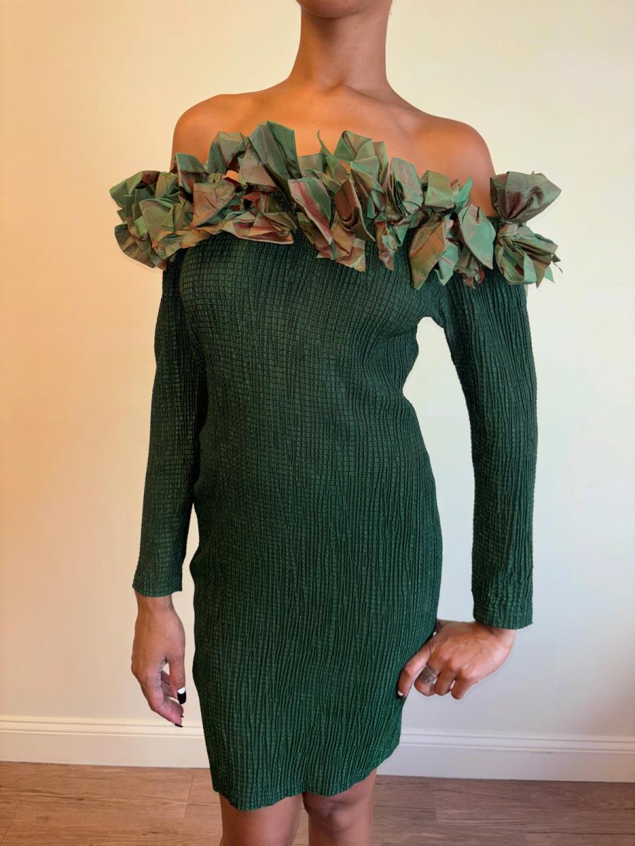 80s Lolita Lempicka Green Bow Dress product image