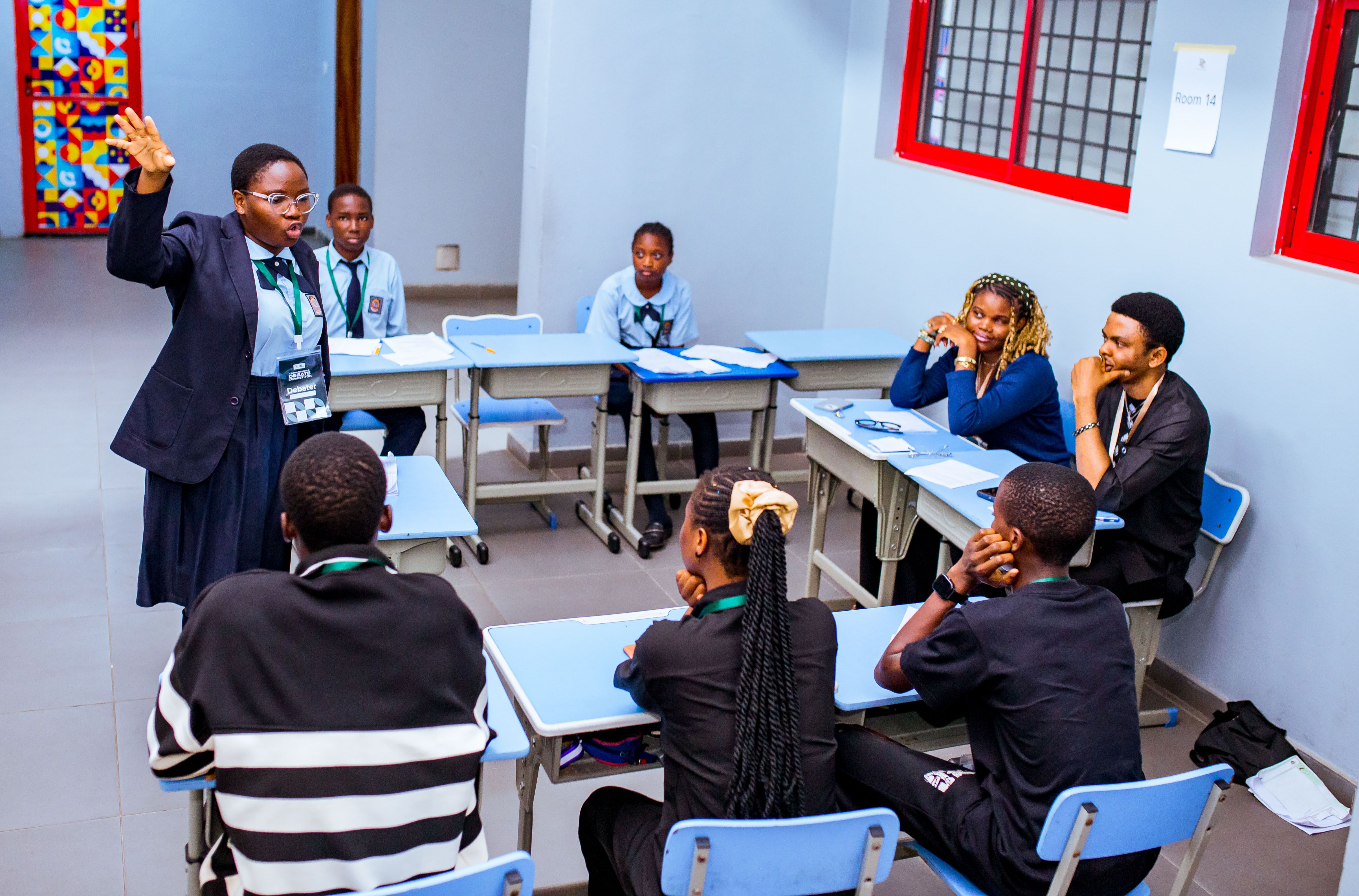 A student in an argumentative mode with are colleagues