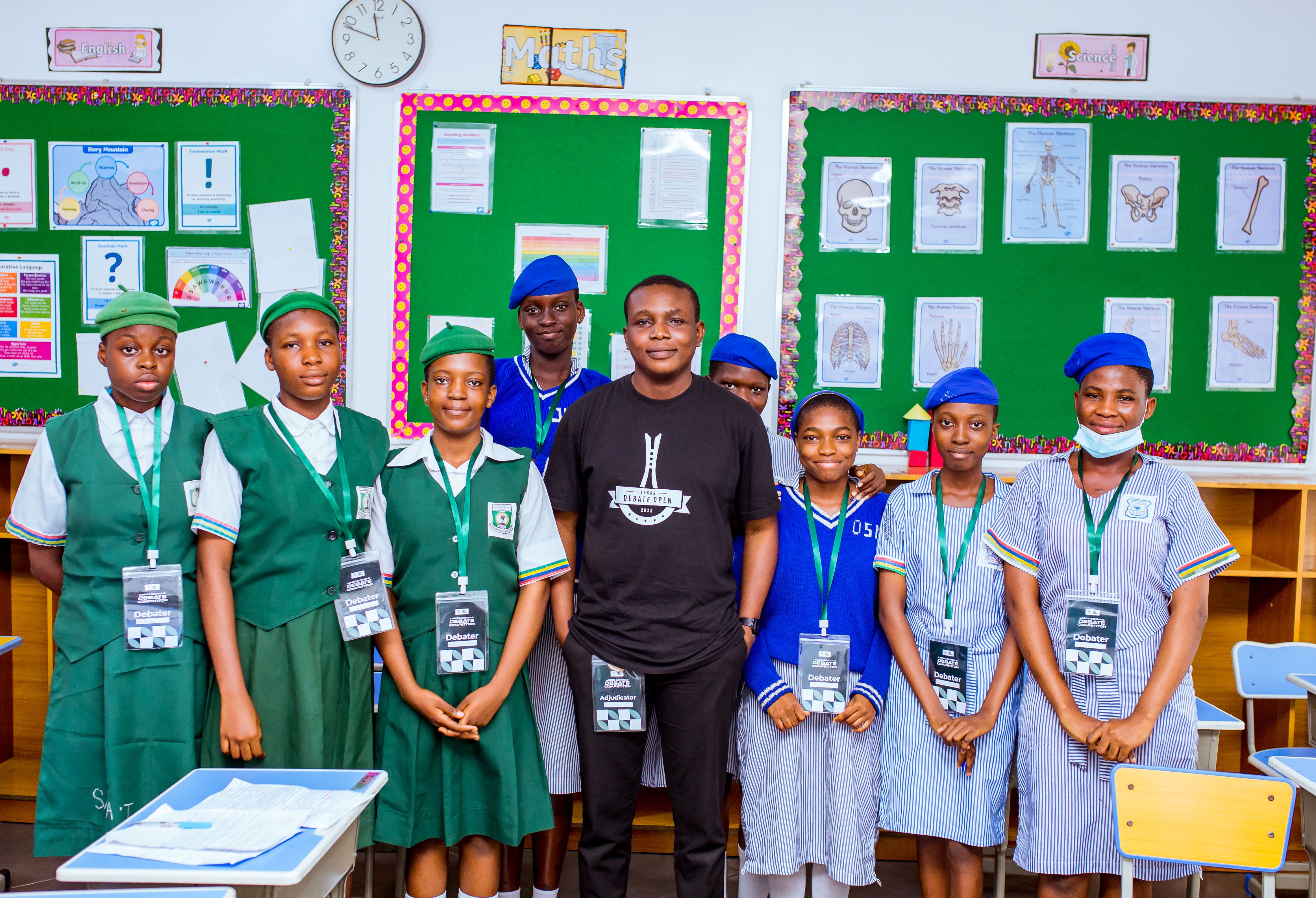 A group photo with teacher