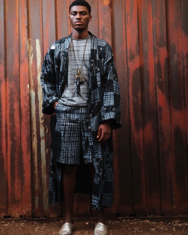 Patched Tie-Dye Shirt Kimono