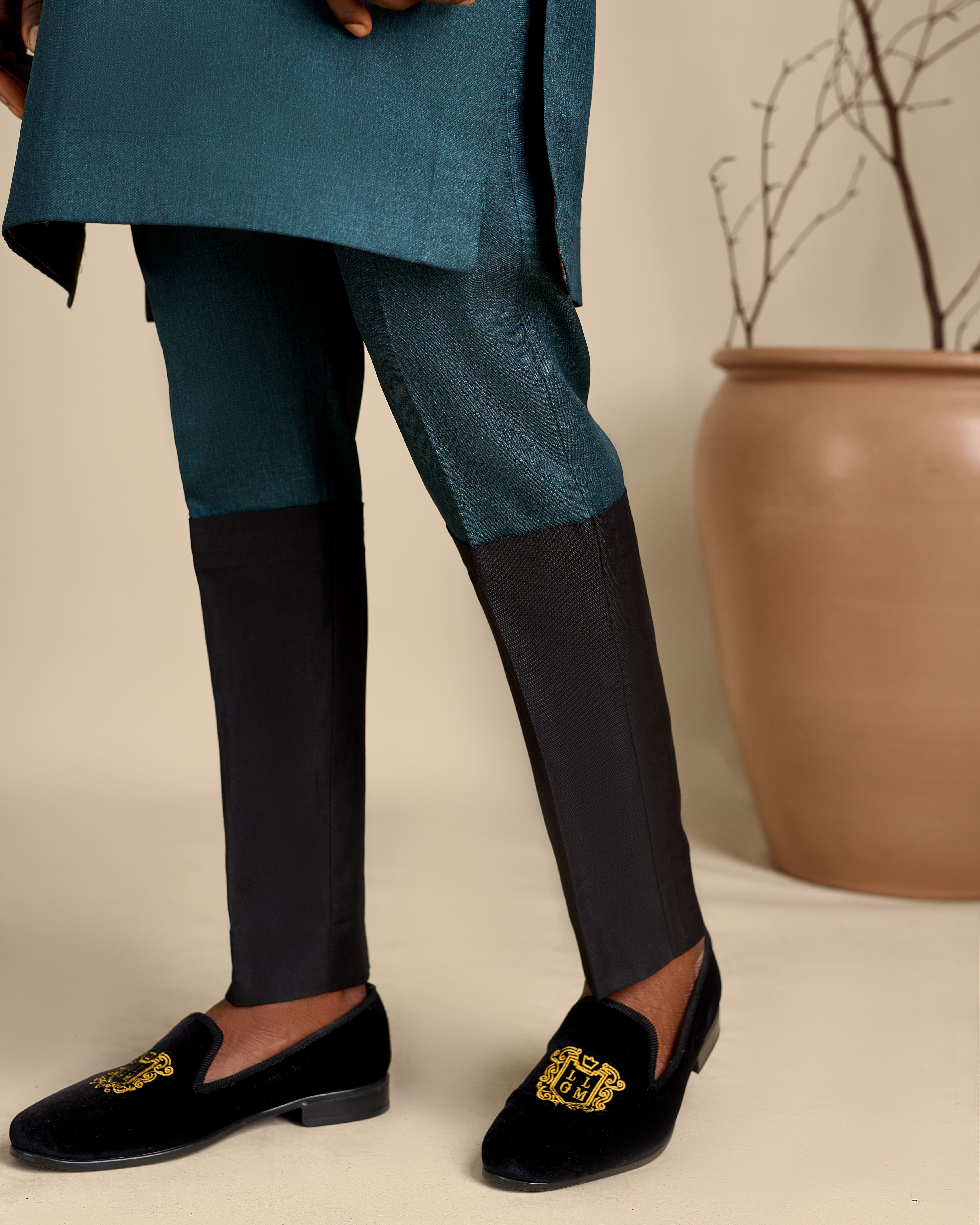 Bottle Green Kaftan Trousers