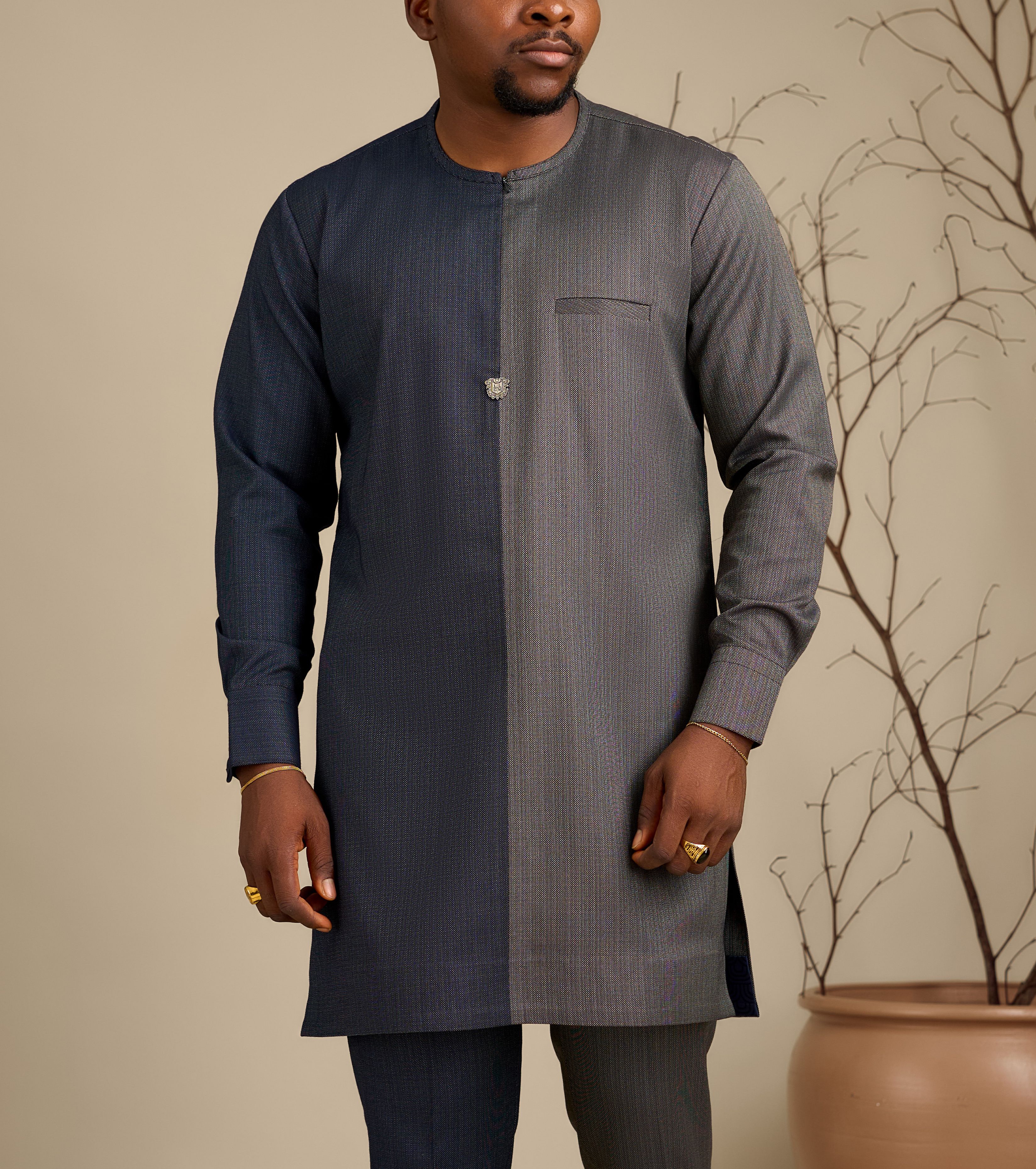 Two Tone Gentleman's Kaftan Shirt