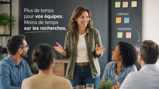 Gestionnaire animant une activité d'équipe en entreprise pour renforcer la culture d'entreprise, la collaboration et l'engagement des employés.