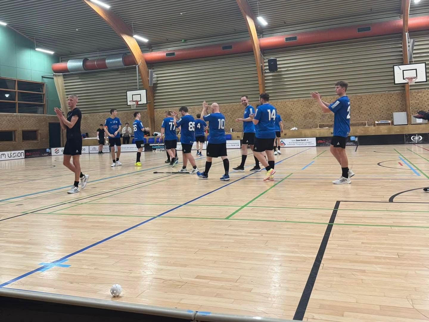 Herrespillere jubler efter et mål