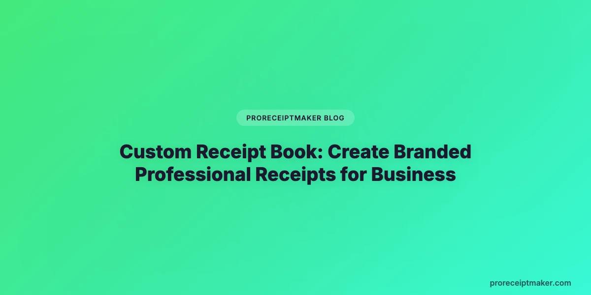 Custom Receipt Book: Create Branded Professional Receipts for Business