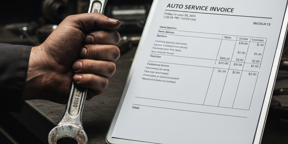 Auto Repair Receipt Generator: Create Mechanic & Body Shop Invoices
