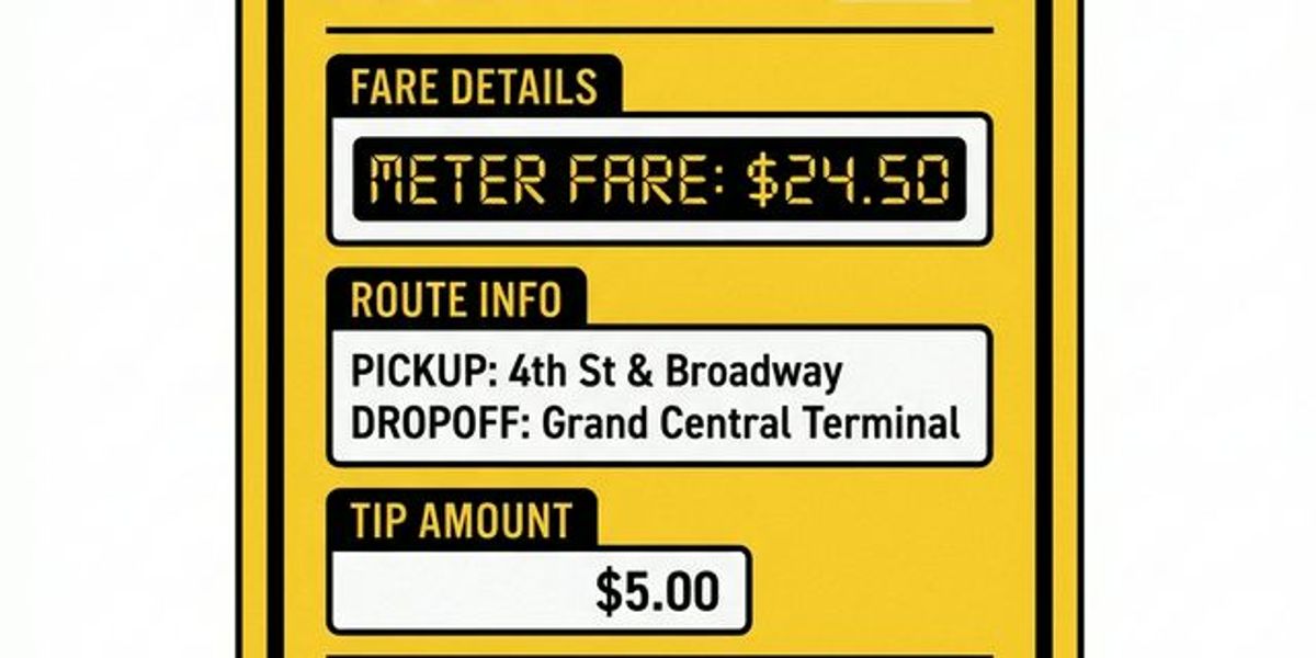 Taxi Receipt Template: Free Printable Taxi Cab Receipts