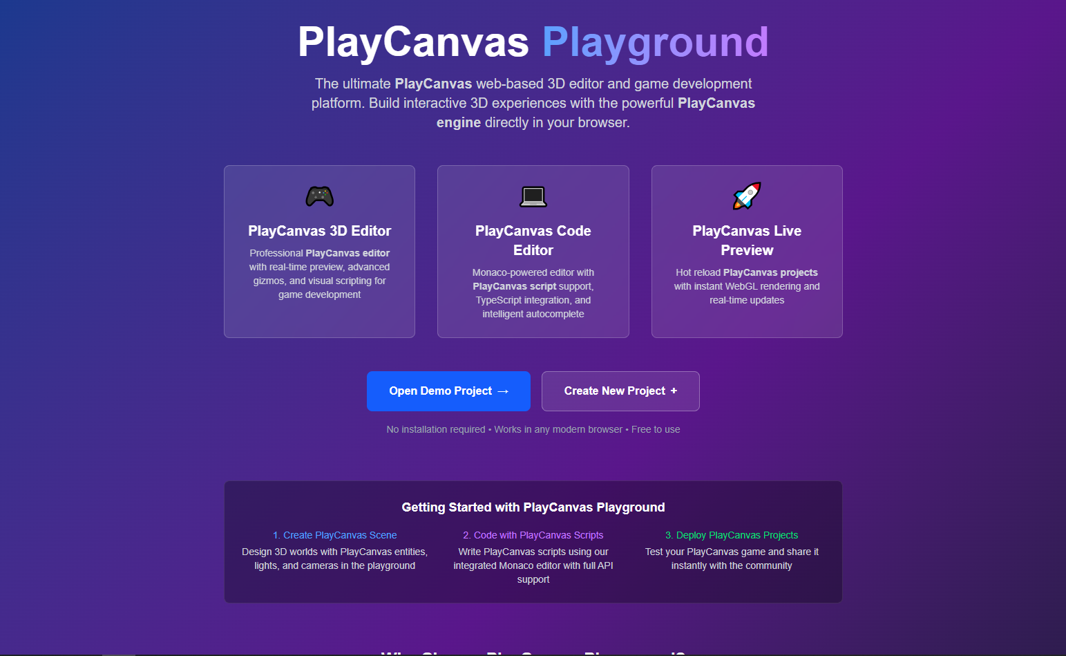 image of PlayCanvas Playground