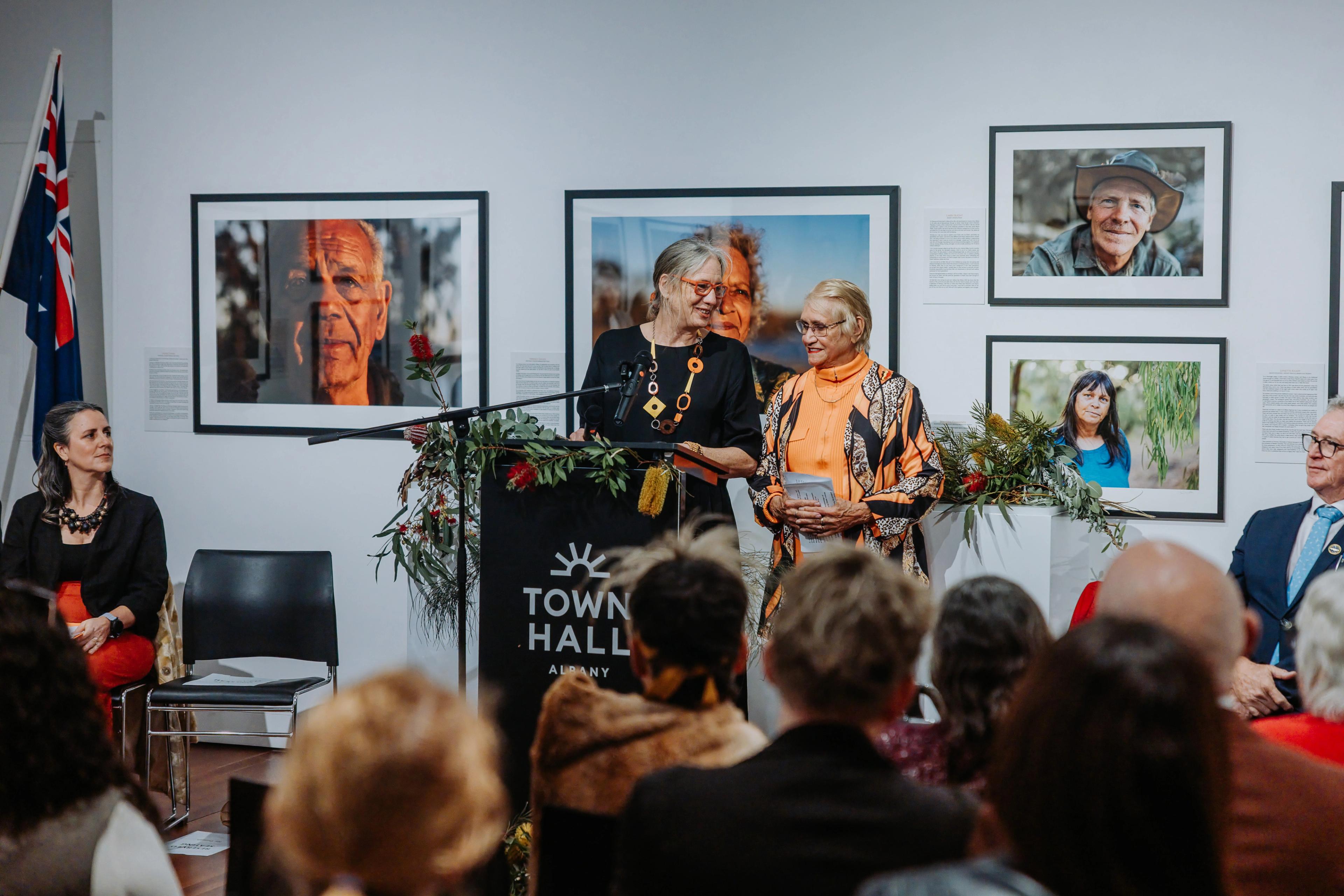 Nic Duncan & Aunty Carol Pettersen at the Podium