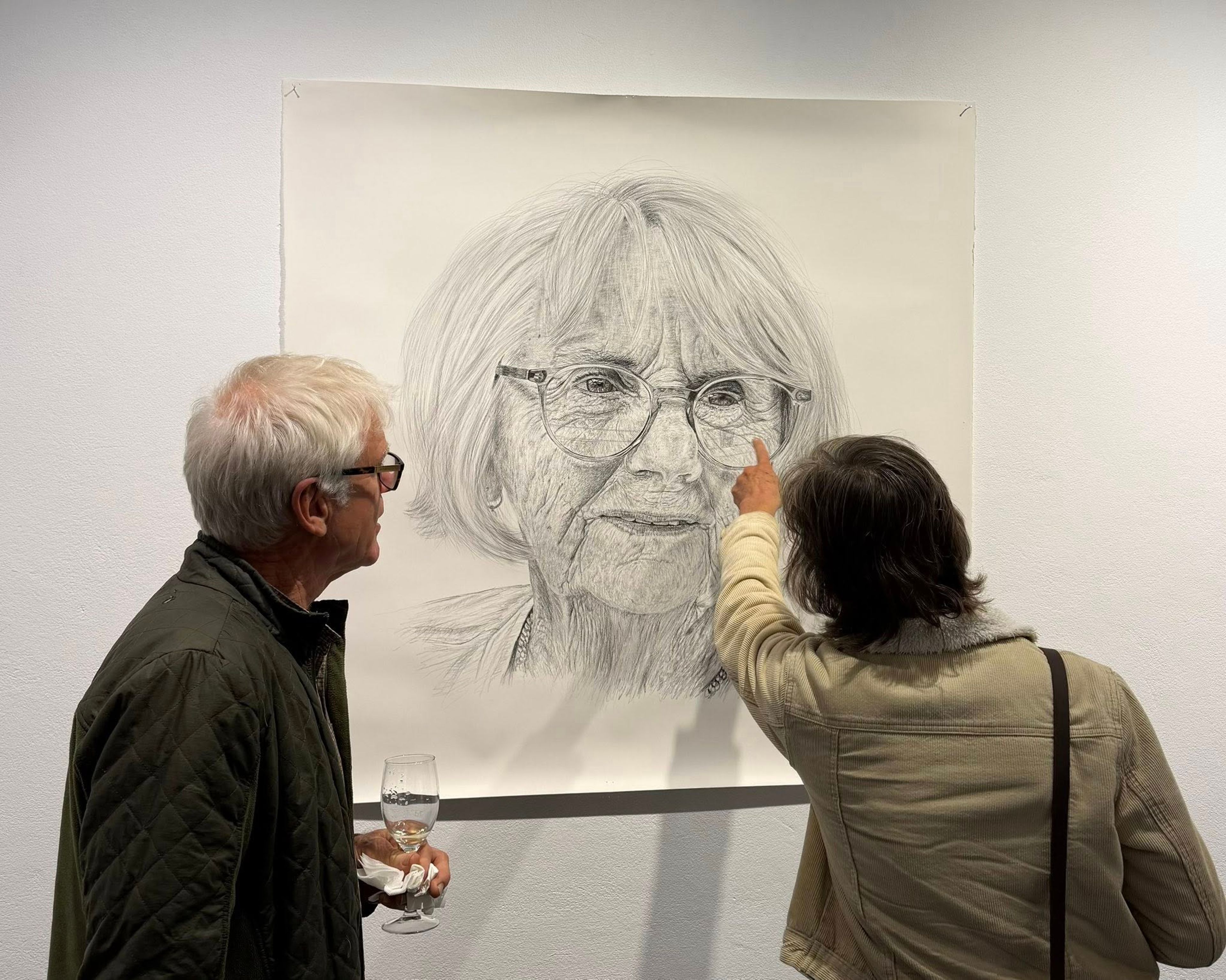 People interacting with Jo Wassel's work