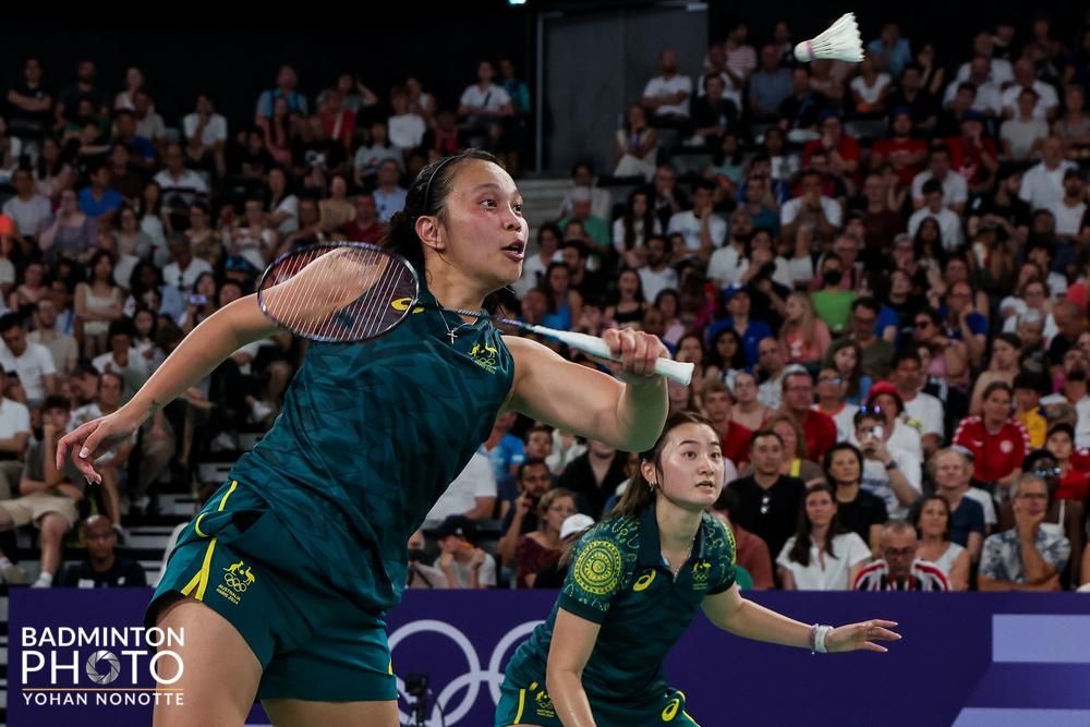 Female badminton player Setyana Mapasa during game play