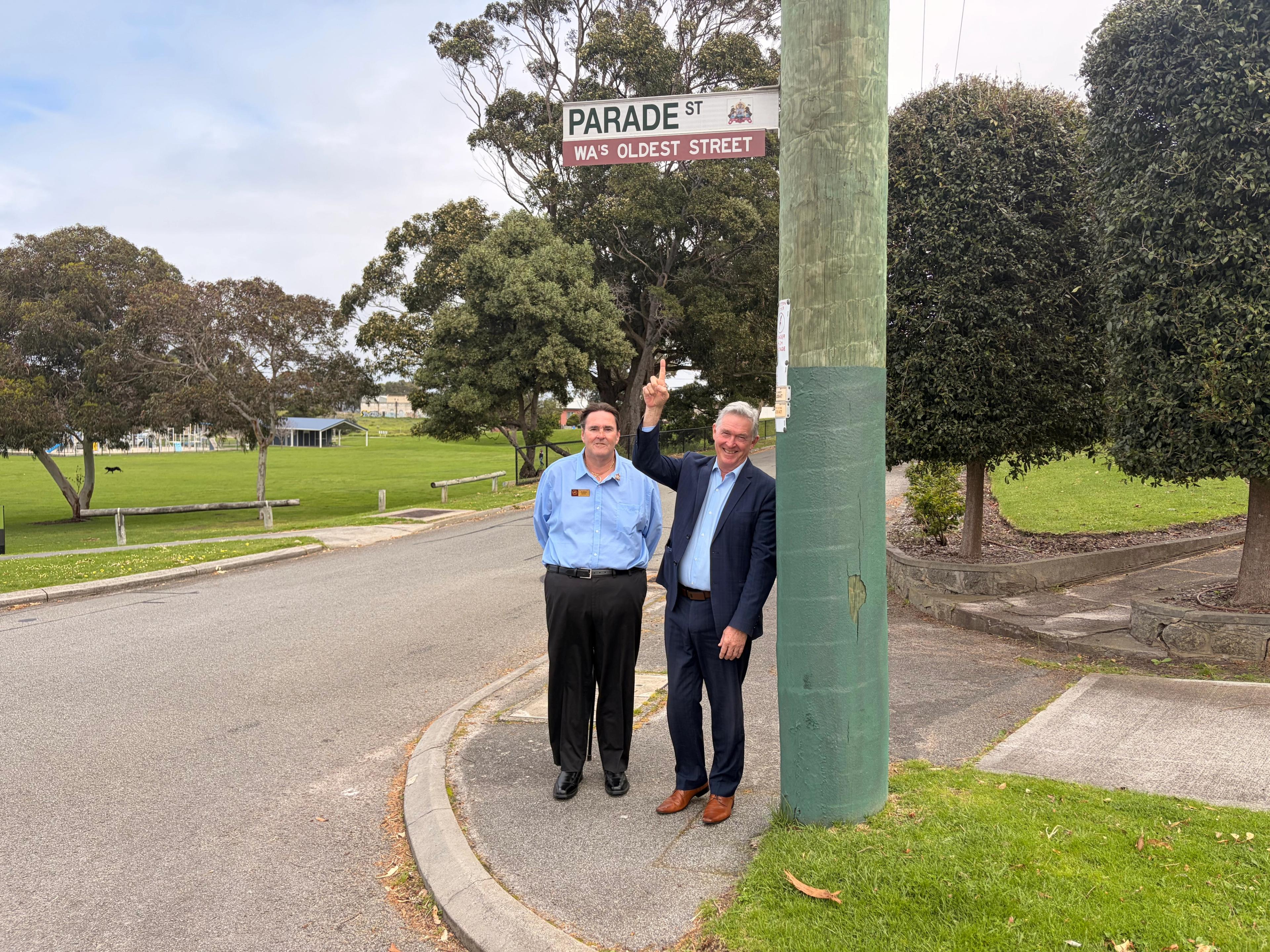 Left to Right – Chief Executive Officer Albany Historical Society Andrew Eyden, Mayor of Albany Greg Stocks.