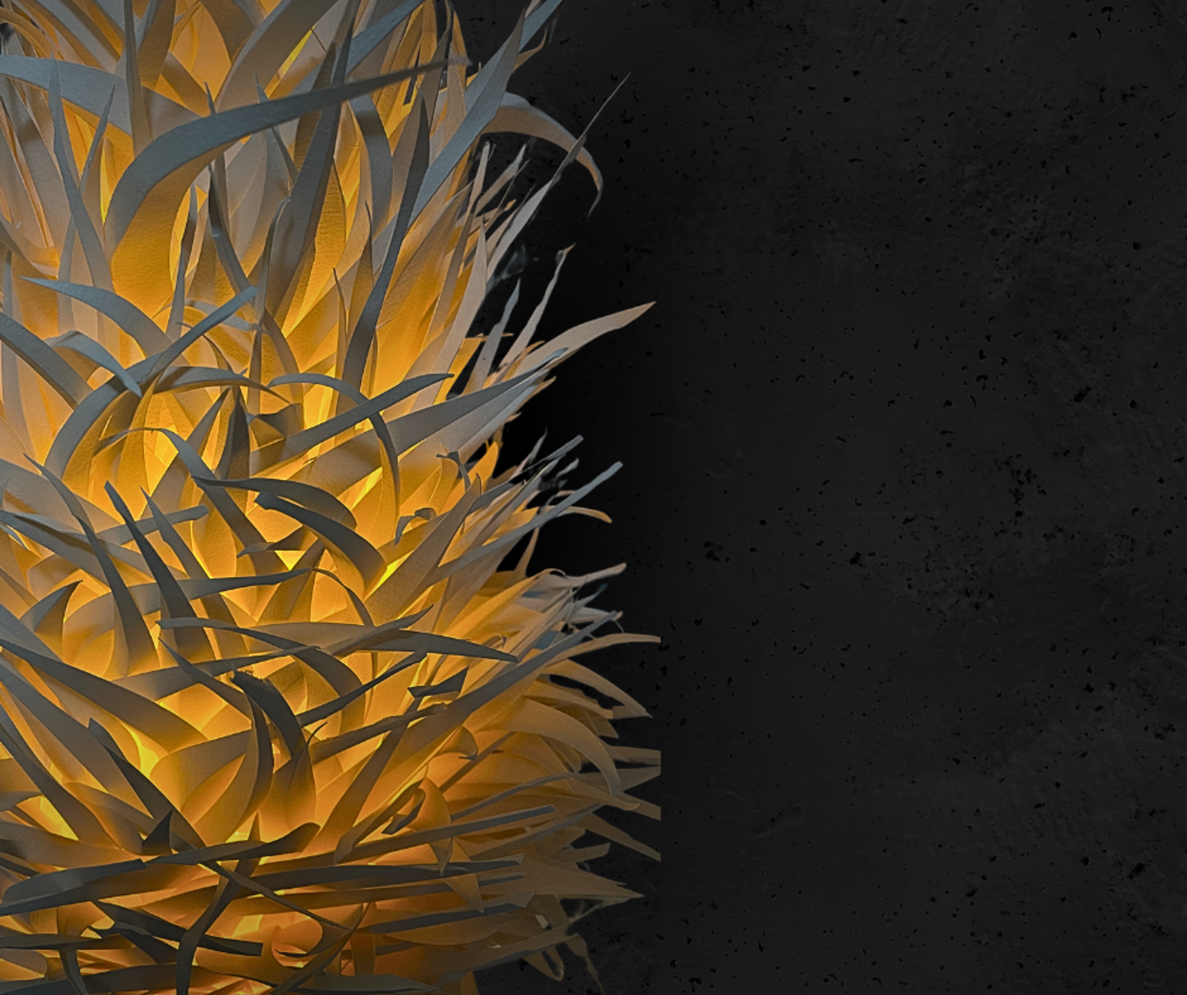 An intricate paper lantern before a dark background
