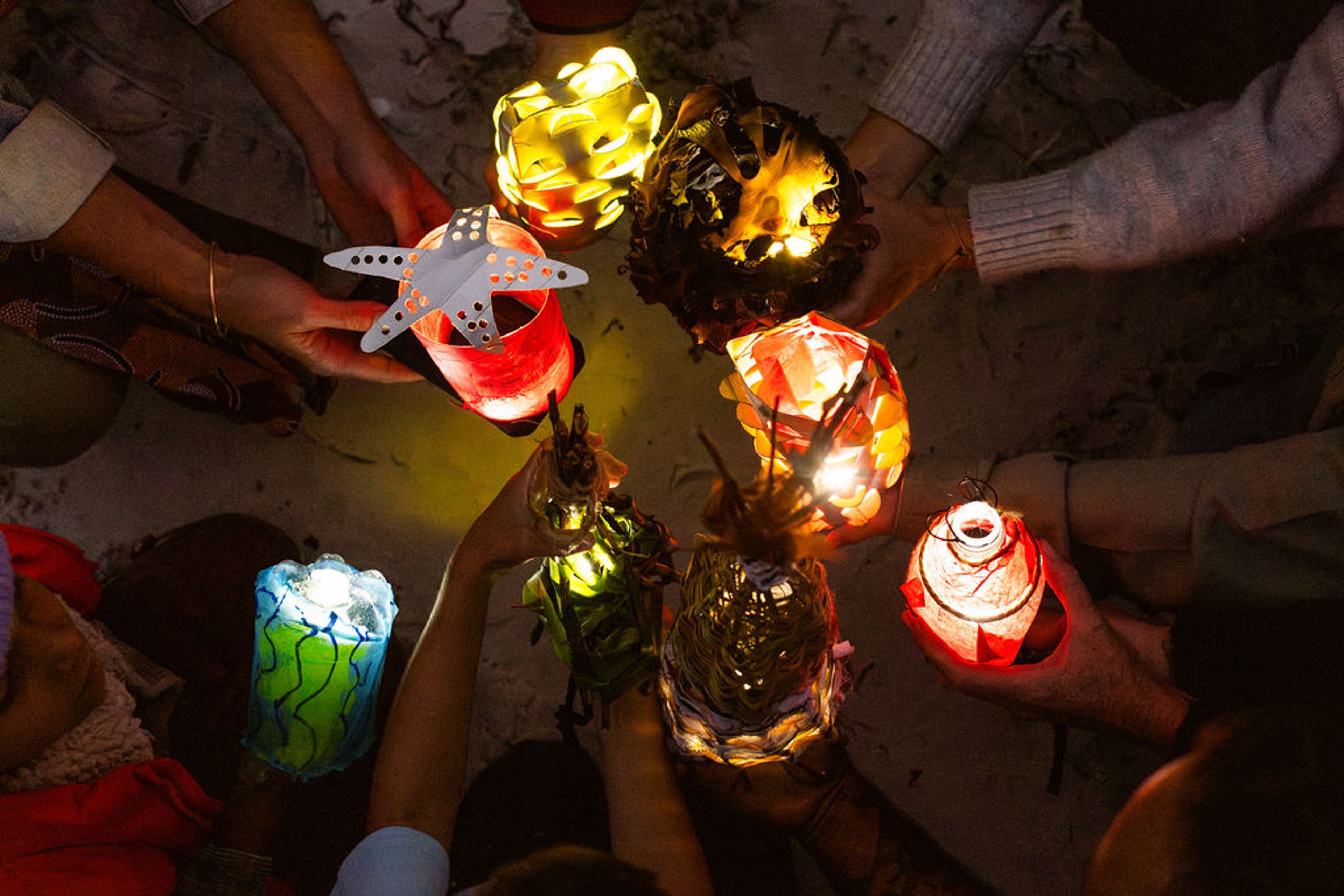 Lanterns illuminating the night
