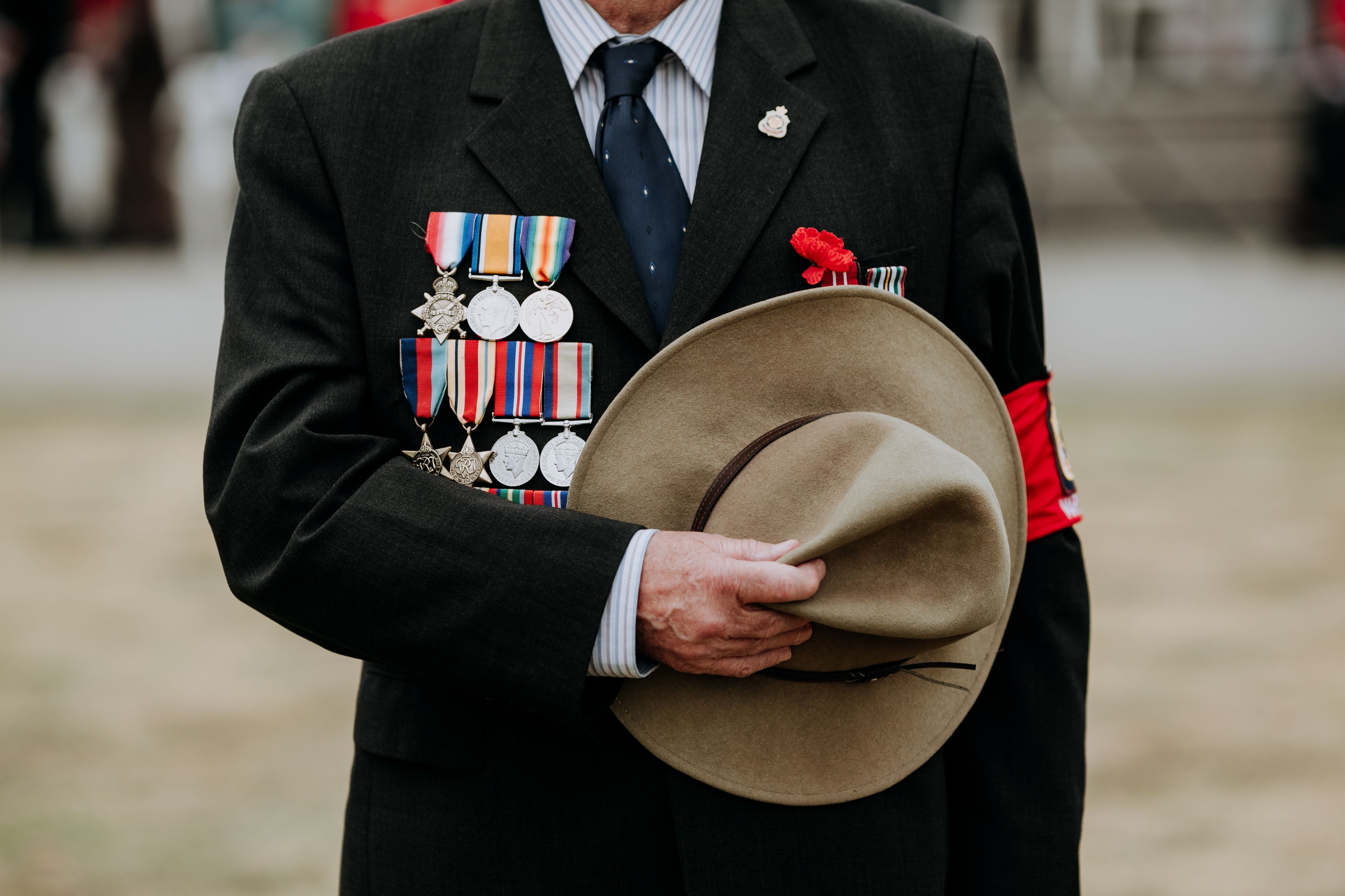 Close up of service medals