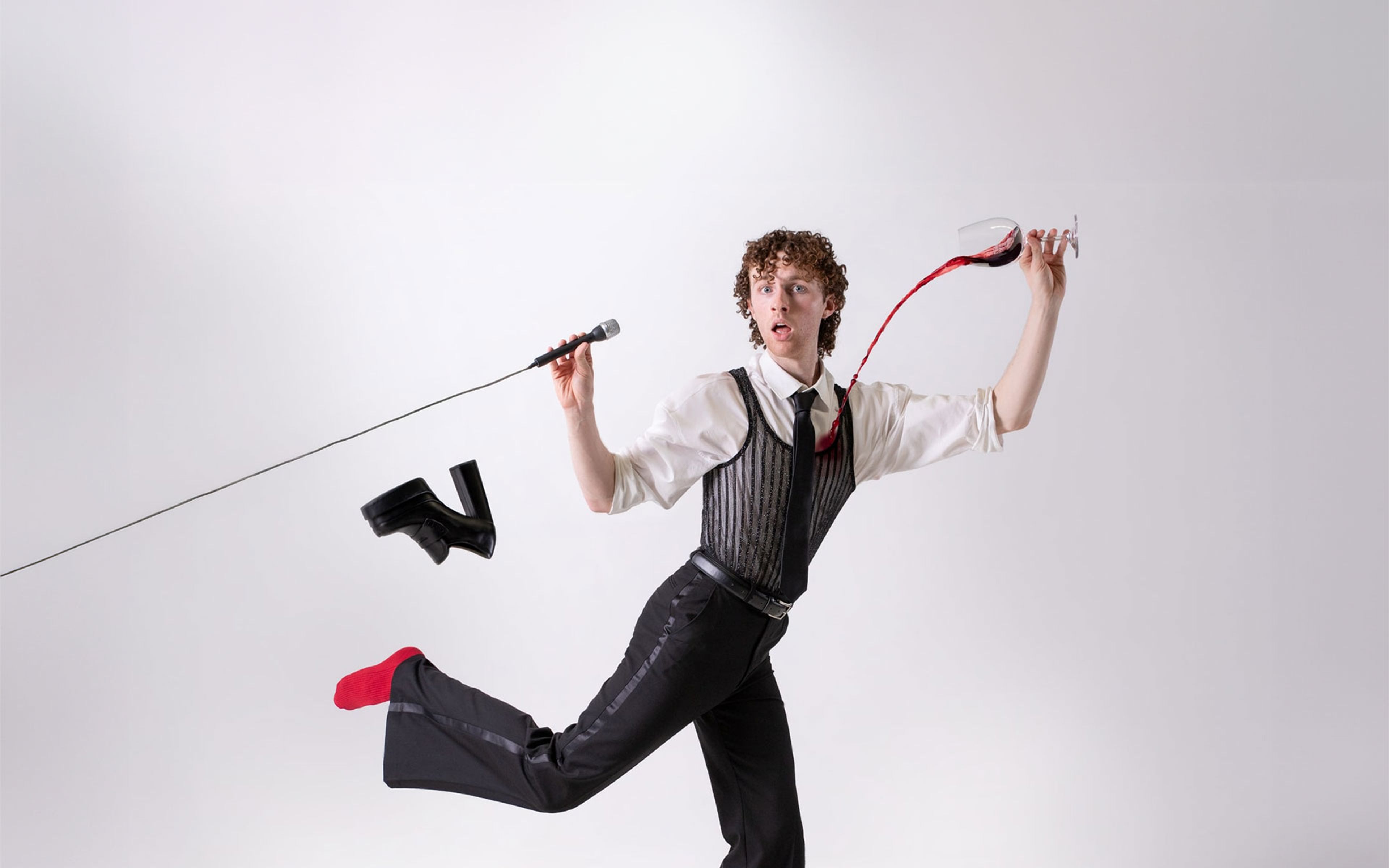 Man holding a microphone