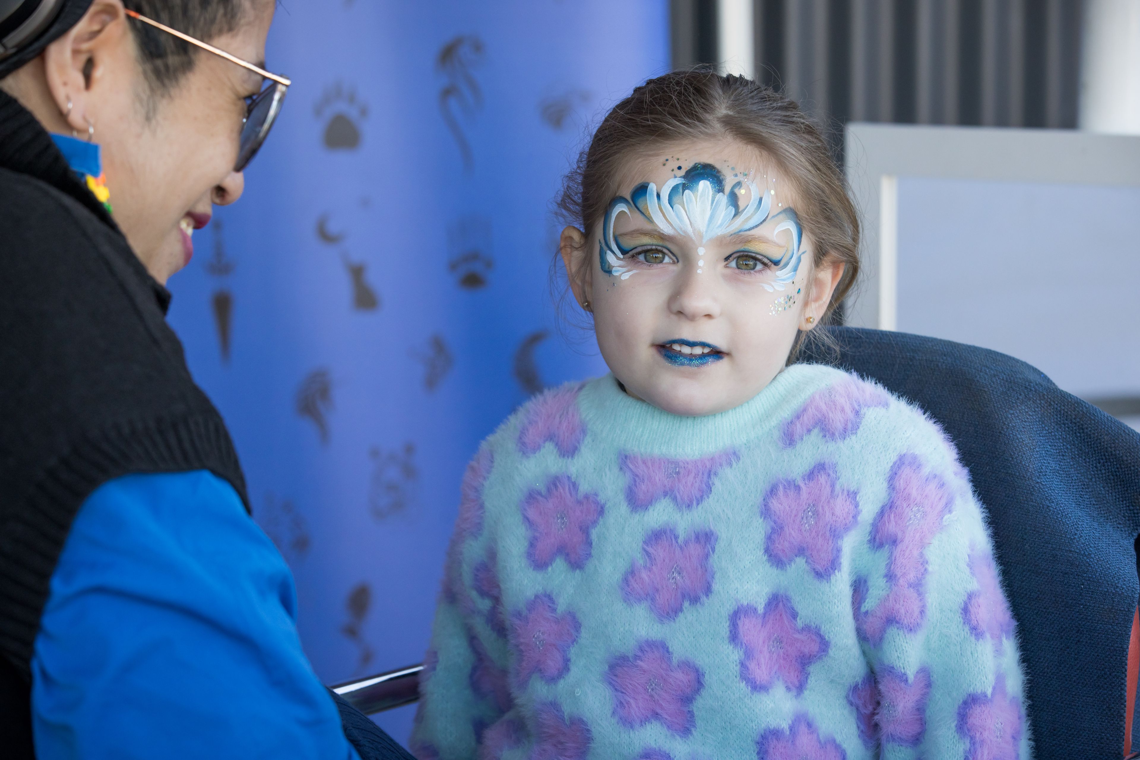 A picture of a child with a painted face