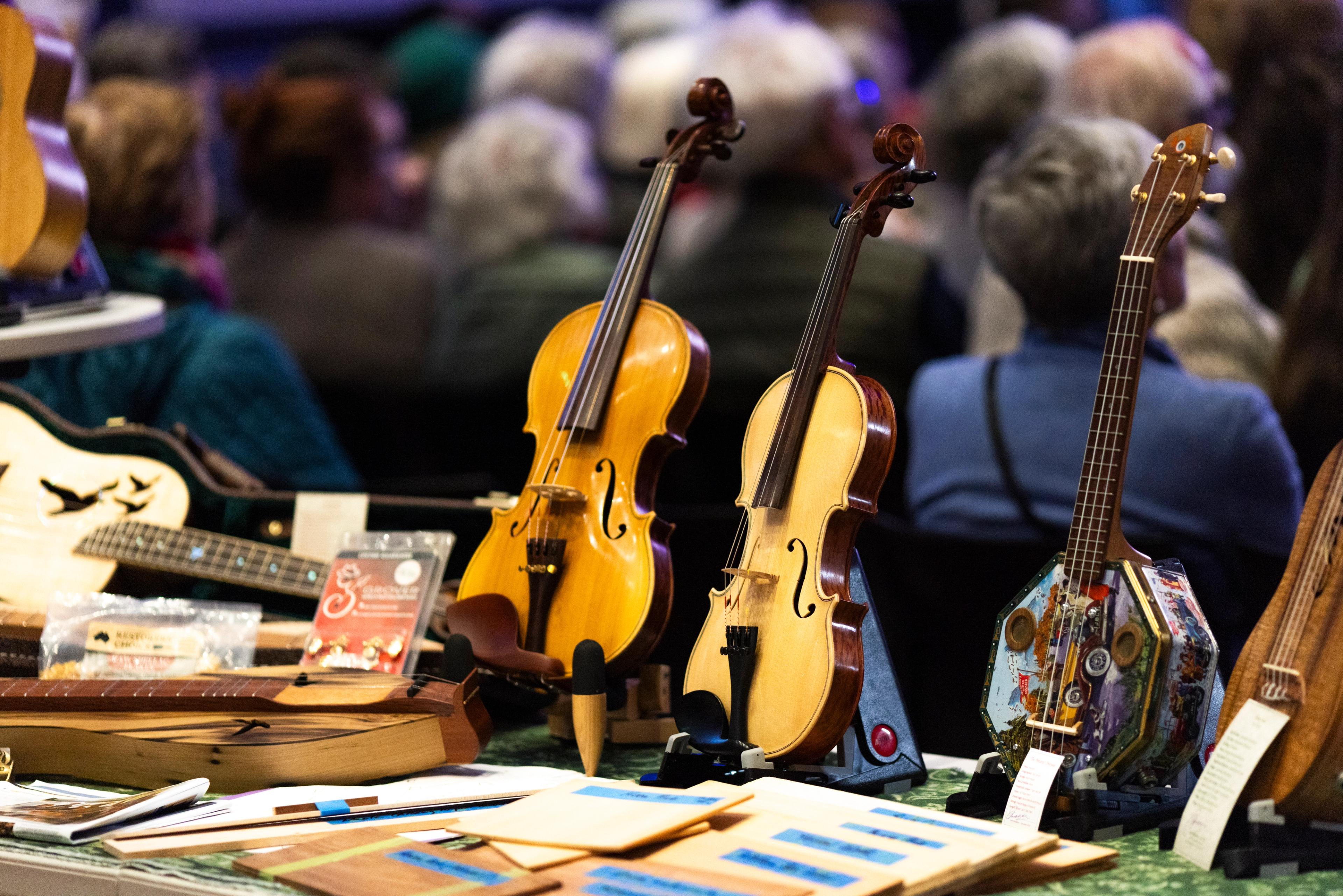 Locally made instruments on display