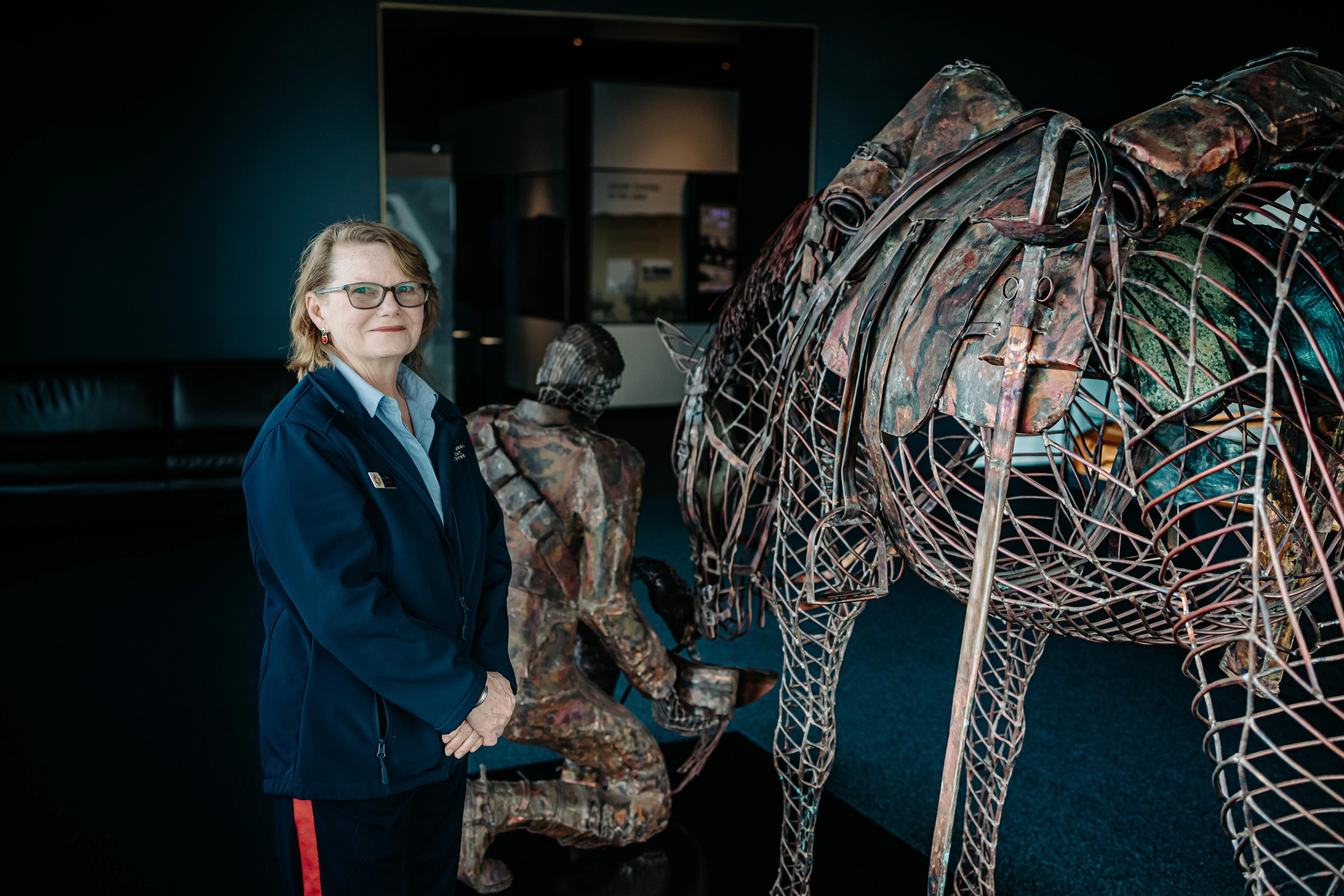 Trish Forsyth pictured inside the National Anzac Centre