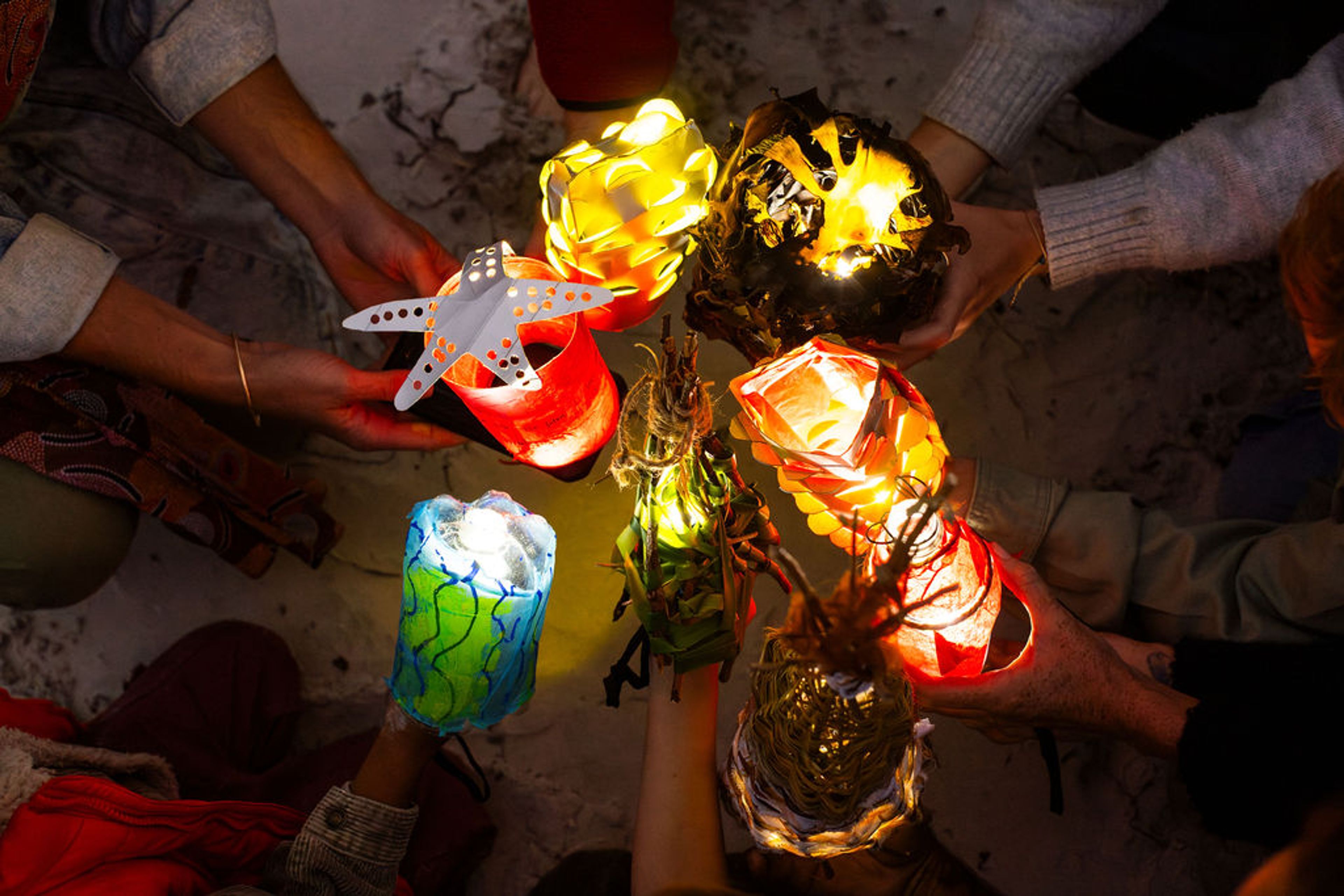 Lanterns illuminating the night
