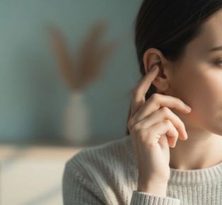 Persona seduta in ascolto, di profilo