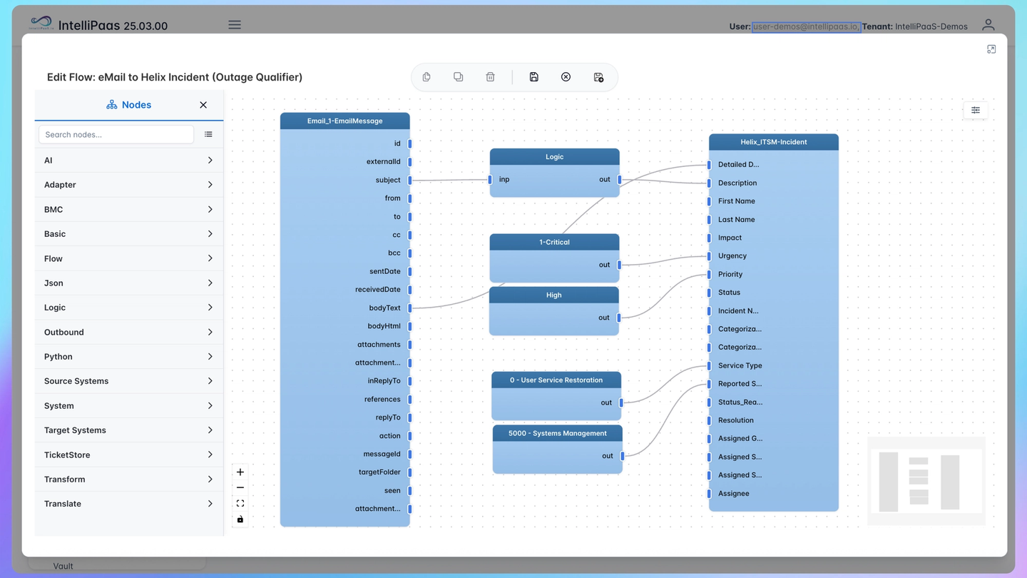 Unlock Seamless Incident Management: Email to BMC Helix with IntelliPaaS