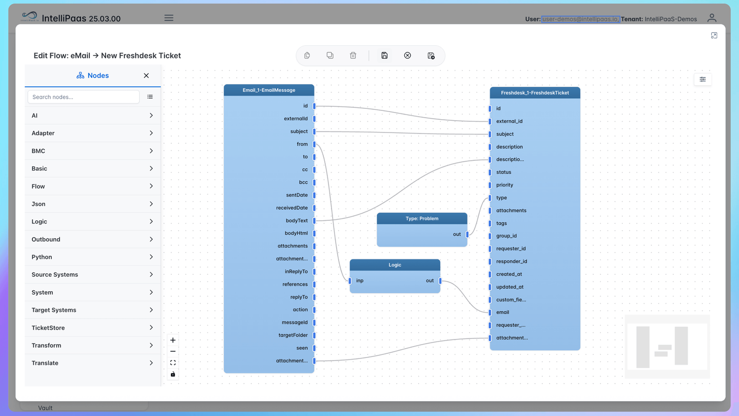 Effortless Support: Automated Email-to-Freshdesk Ticketing with IntelliPaaS