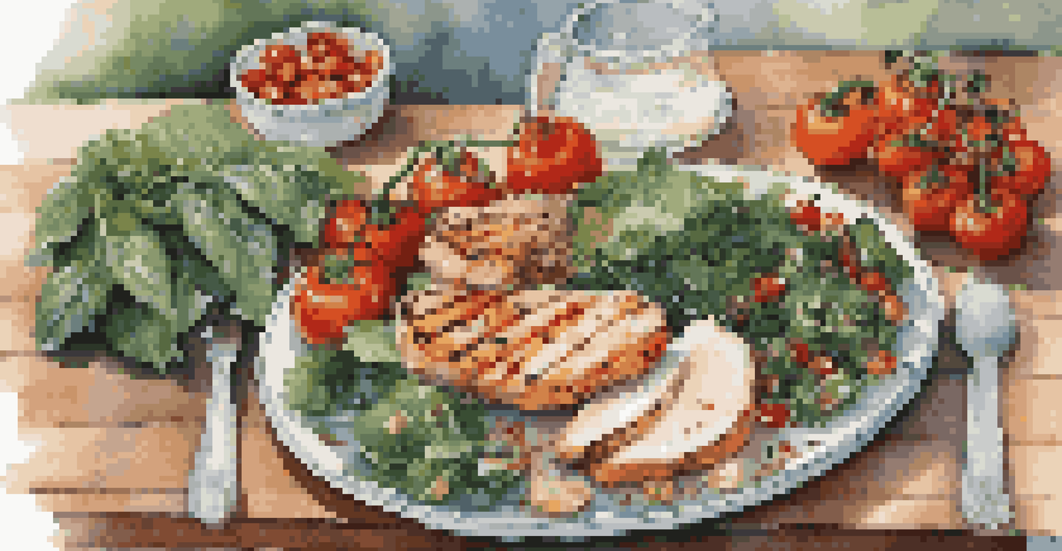 A nutritious meal for a ballet dancer, featuring grilled chicken, quinoa, and colorful vegetables on a plate.