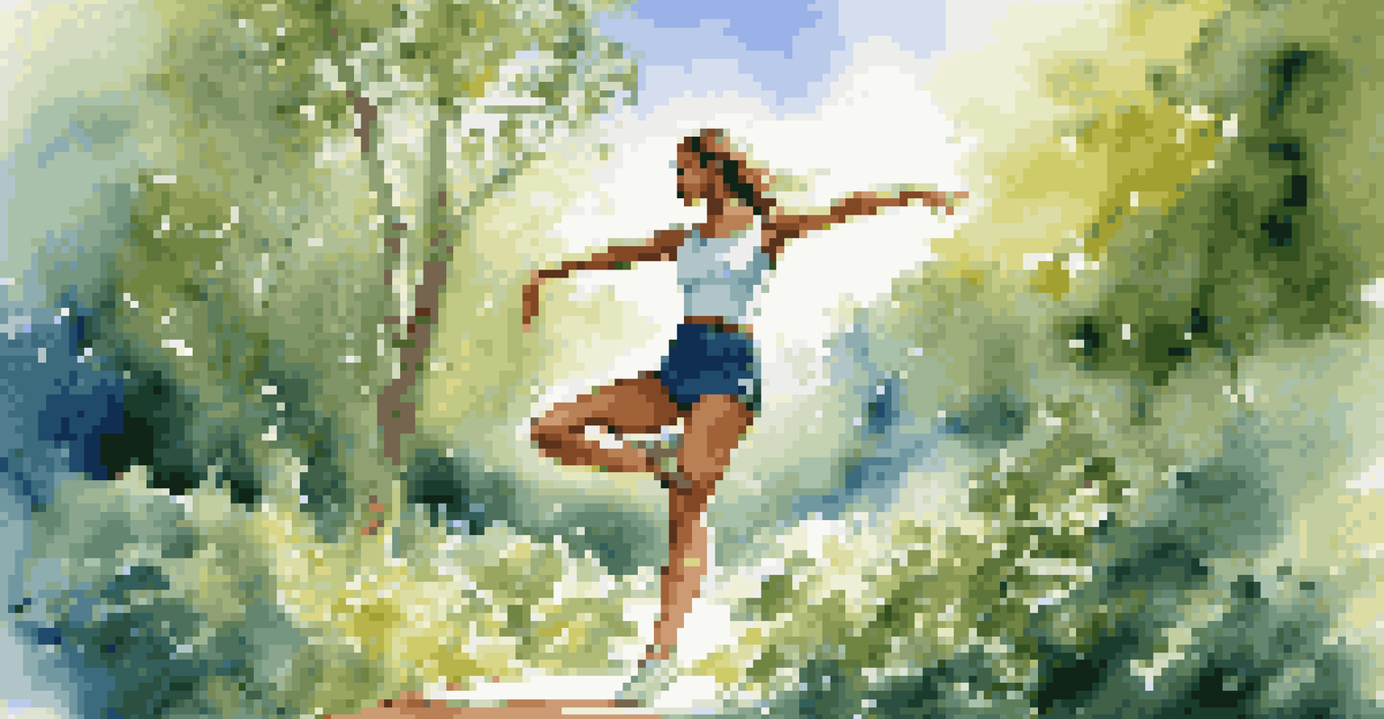 A dance influencer performs a routine outdoors surrounded by greenery, wearing stylish athletic wear.