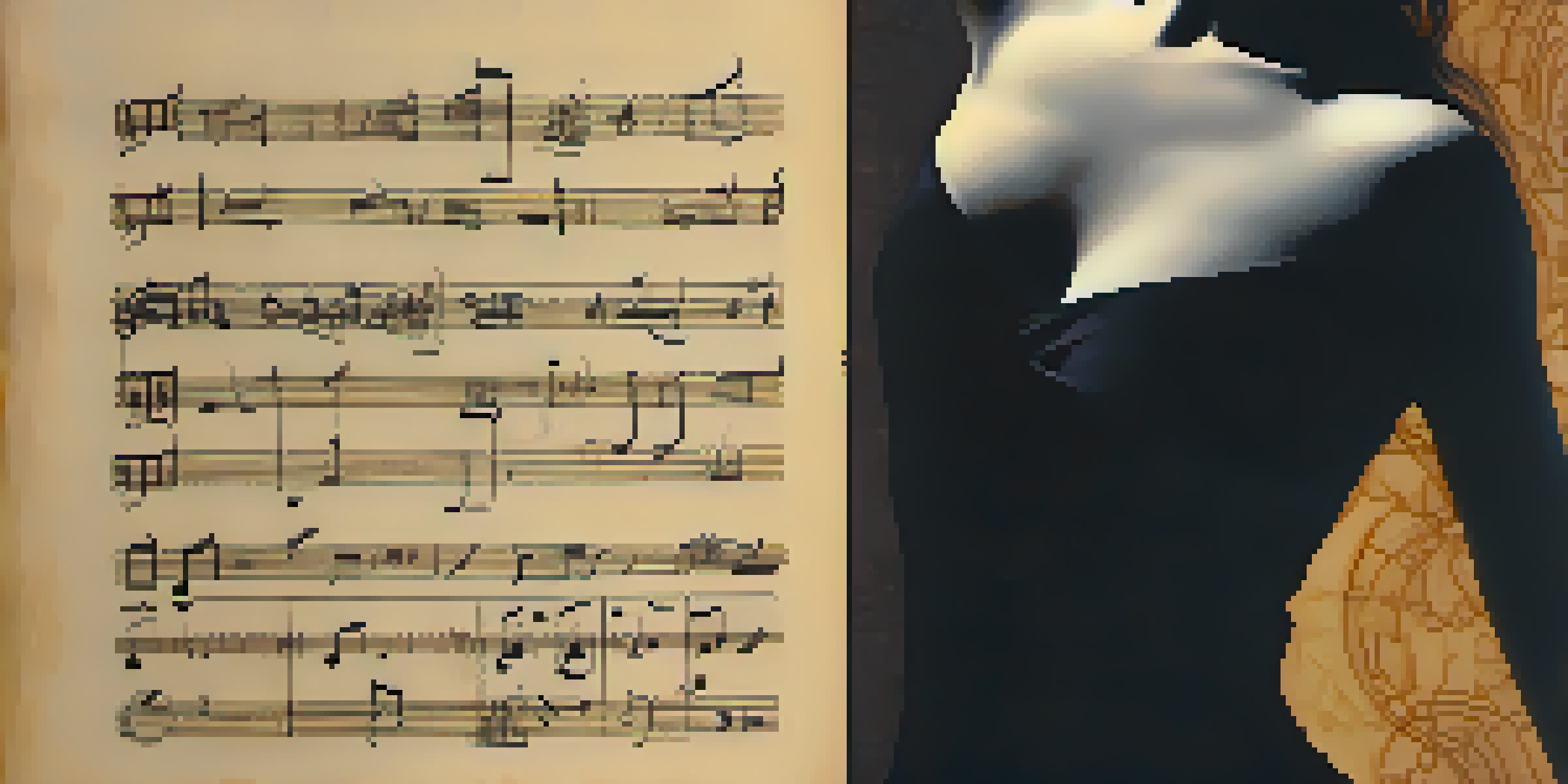 A detailed manuscript of dance notation with symbols and instructions, softly lit with a blurred dancer silhouette in the background.