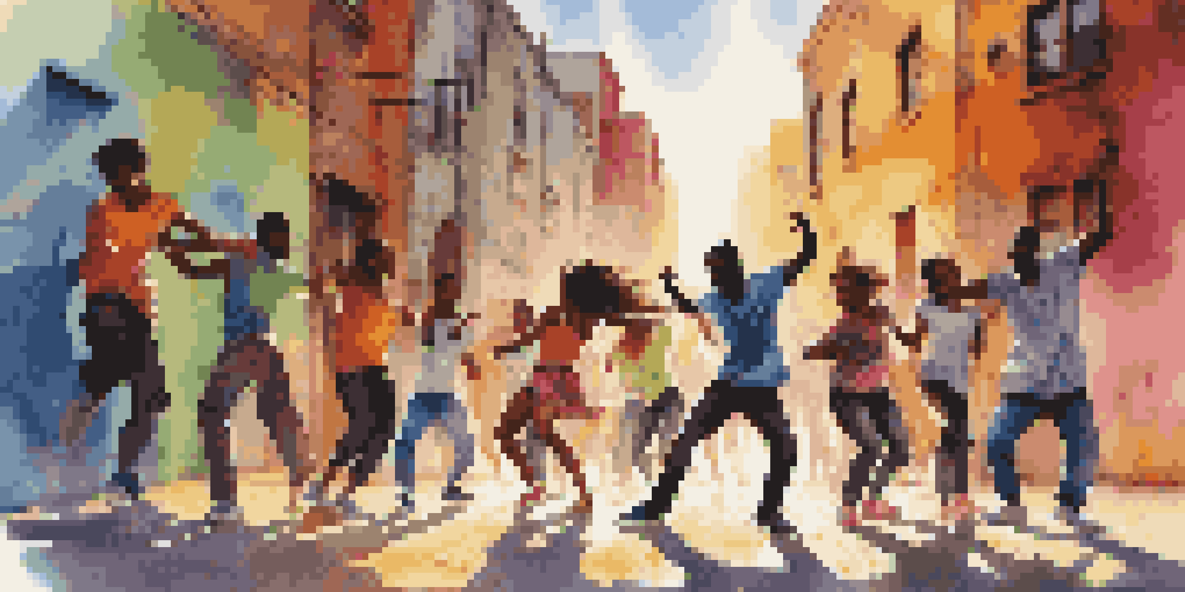 A group of teenagers engaged in a dynamic dance battle in a colorful urban alley, surrounded by graffiti art.