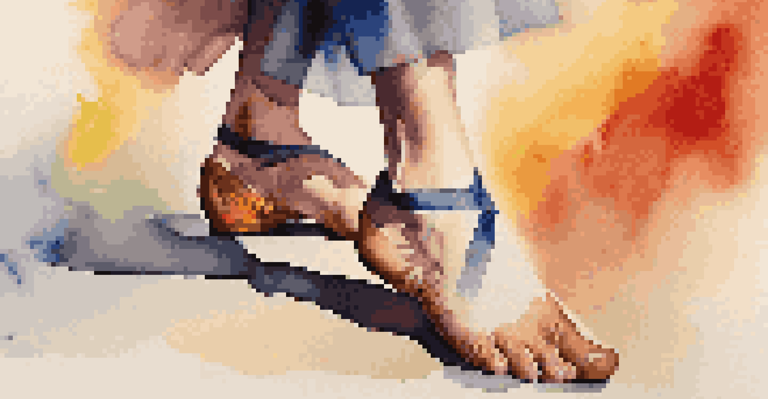 A close-up view of a dancer's feet in motion, highlighting adaptive footwear against a softly blurred background that captures the energy of the dance.
