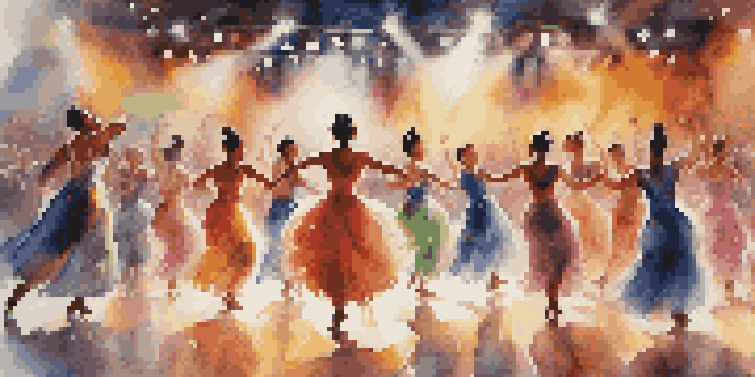 A lively dance competition with diverse dancers showcasing different styles on stage, colorful lights, and an engaged audience.