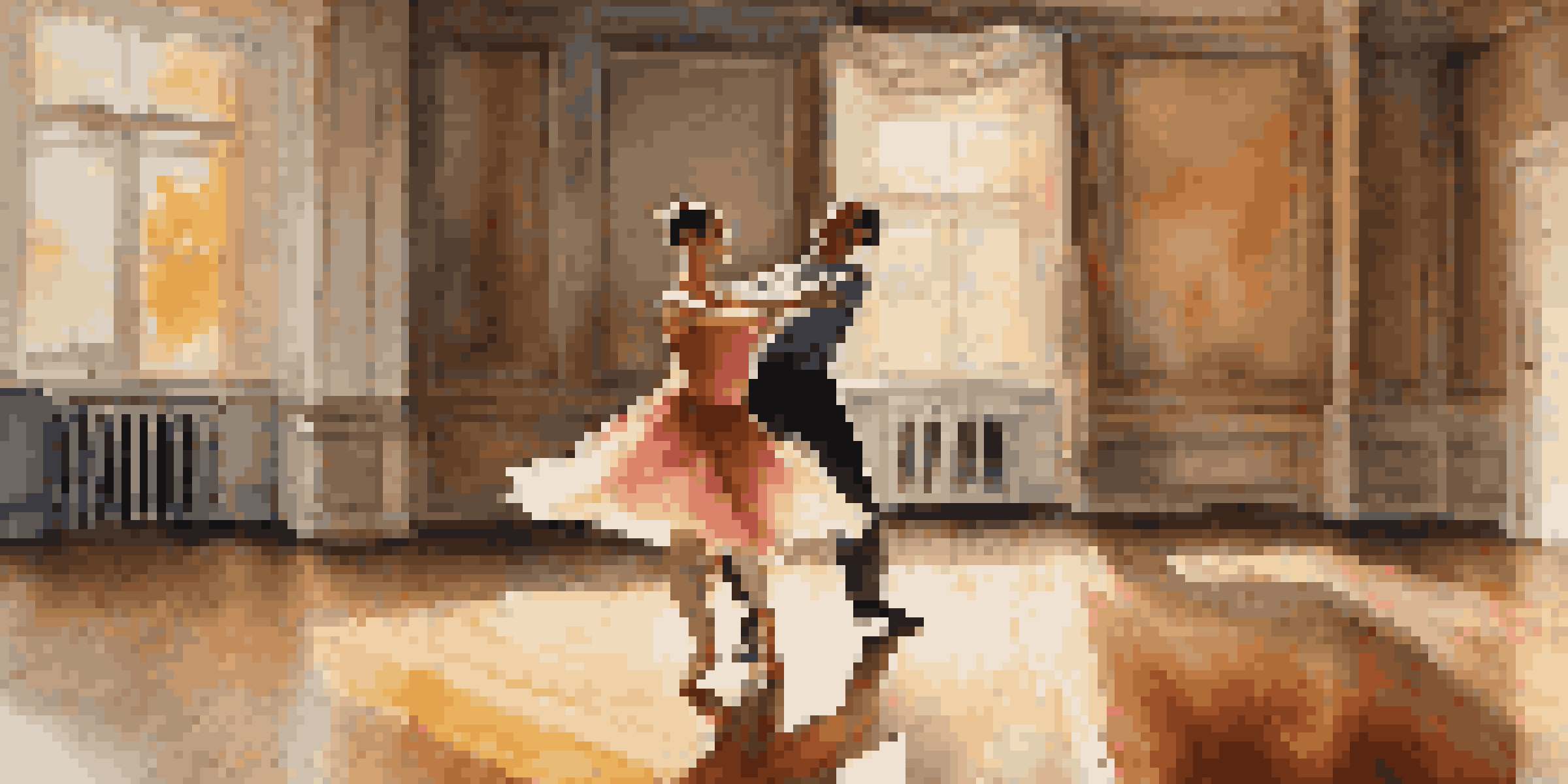 Two dancers performing in a warm-lit studio, expressing joy and trust as they move together.