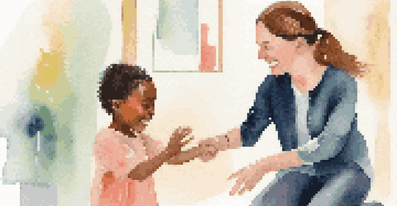 A child and a therapist engaging in dance movement therapy, showcasing a playful and supportive environment.