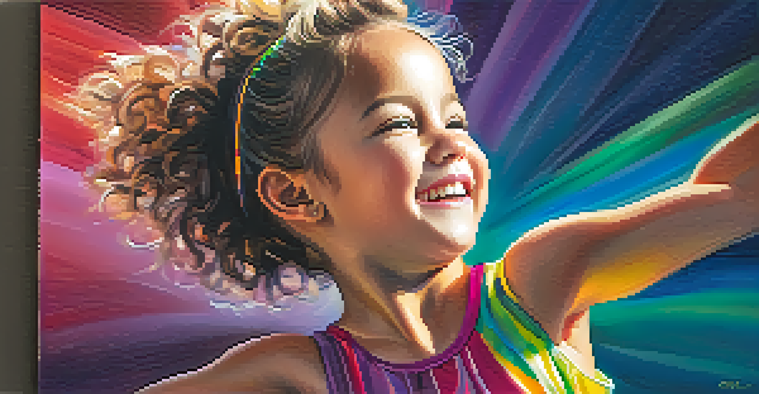A close-up of a confident child in a dance pose, smiling brightly, with a softly blurred background to focus on their joyful expression.