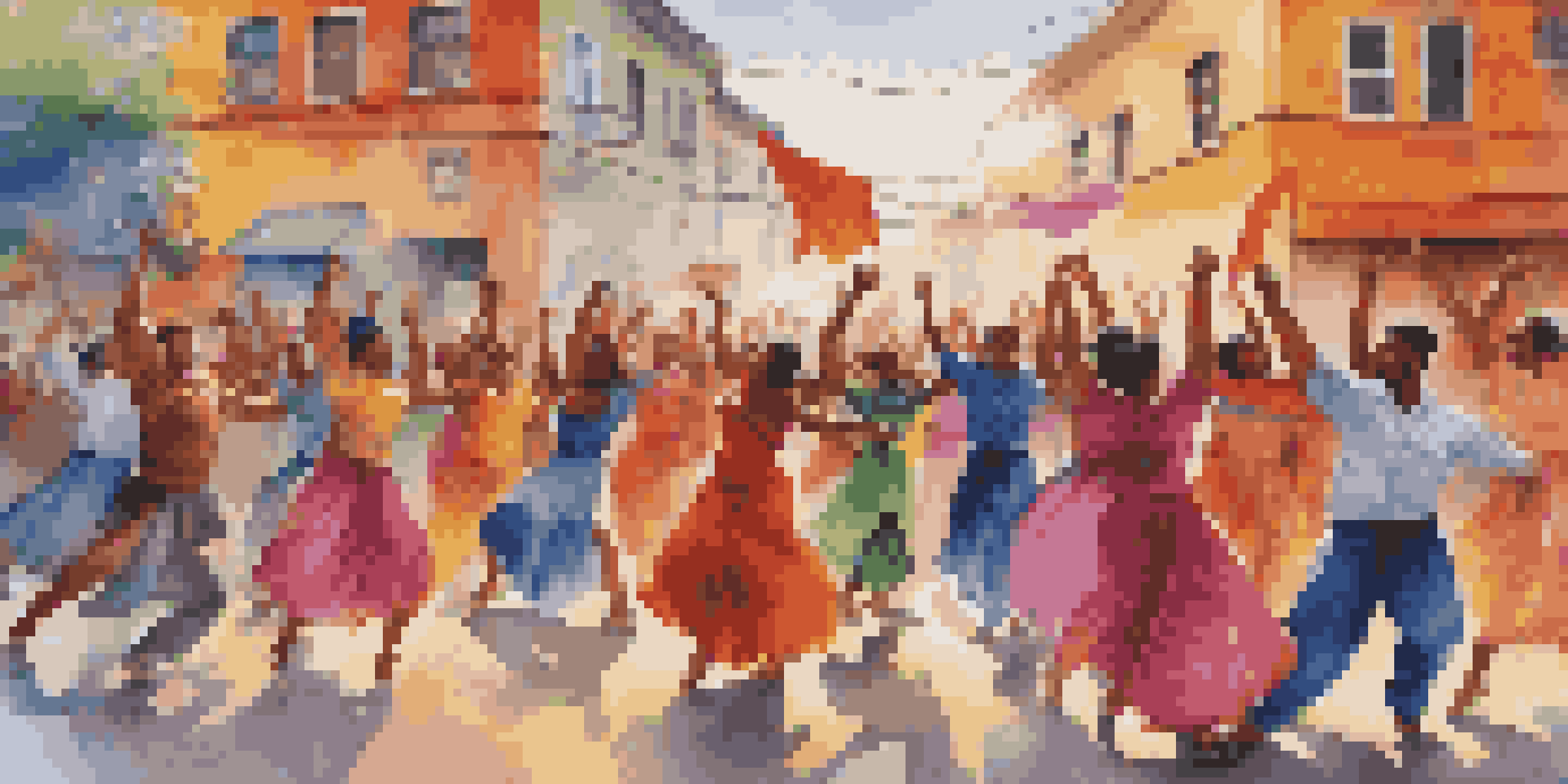 Diverse dancers performing in a street protest, surrounded by a colorful mural symbolizing hope and unity.