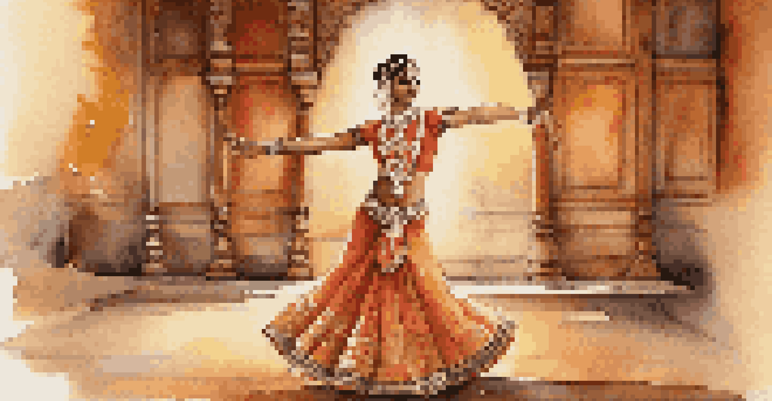 A solo dancer performing Bharatanatyam in a beautifully decorated indoor space with warm lighting.