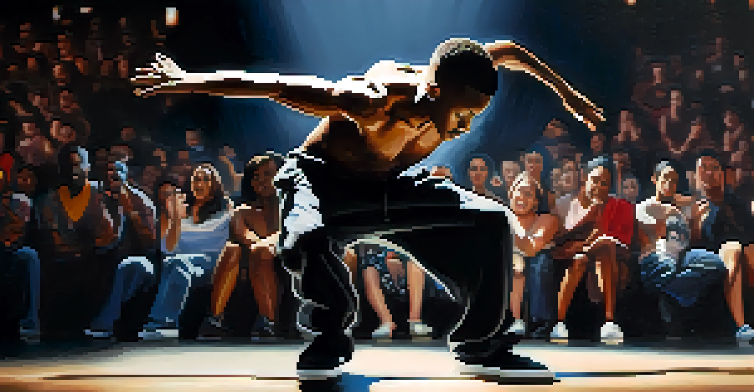 A close-up of a hip-hop dancer performing krumping with intense emotion and dramatic lighting.