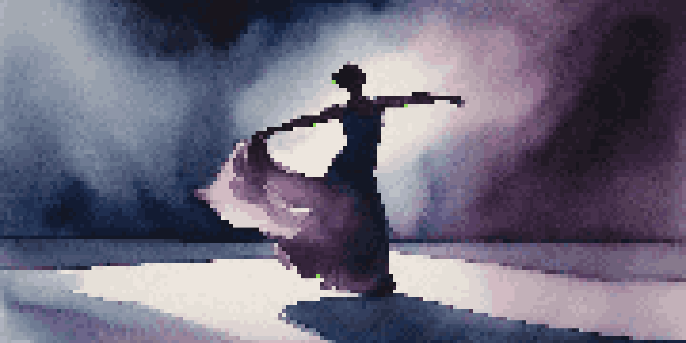 A solo dancer performing on stage, dressed in flowing fabric, with a focused expression. The stage is dimly lit, creating a mood of silence and introspection.