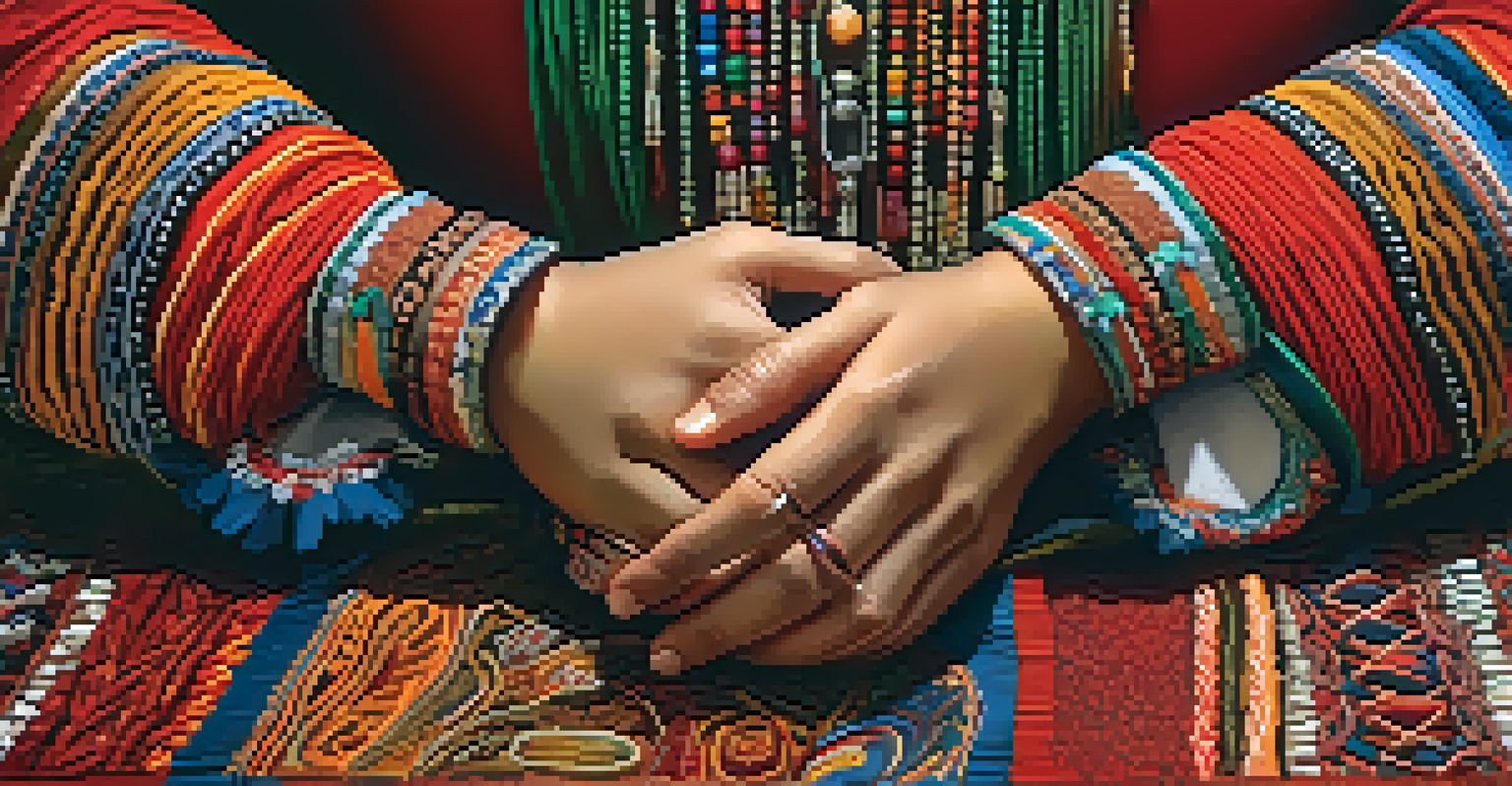 Close-up of hands crafting traditional dance costumes, showcasing intricate embroidery and colorful fabrics that highlight cultural heritage.