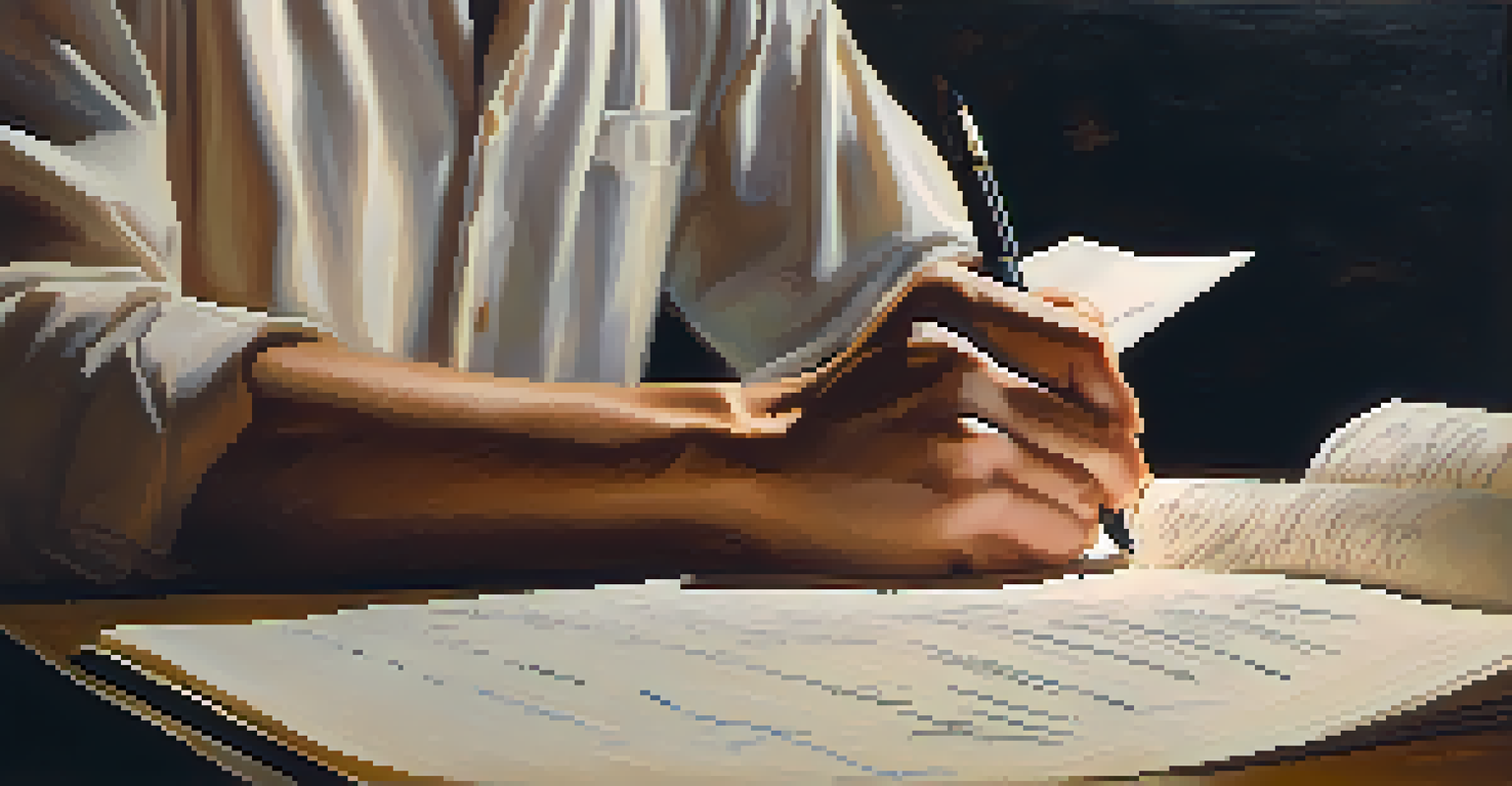 A detailed view of an actor's hands with a script, showcasing the preparation and dedication involved in rehearsals.