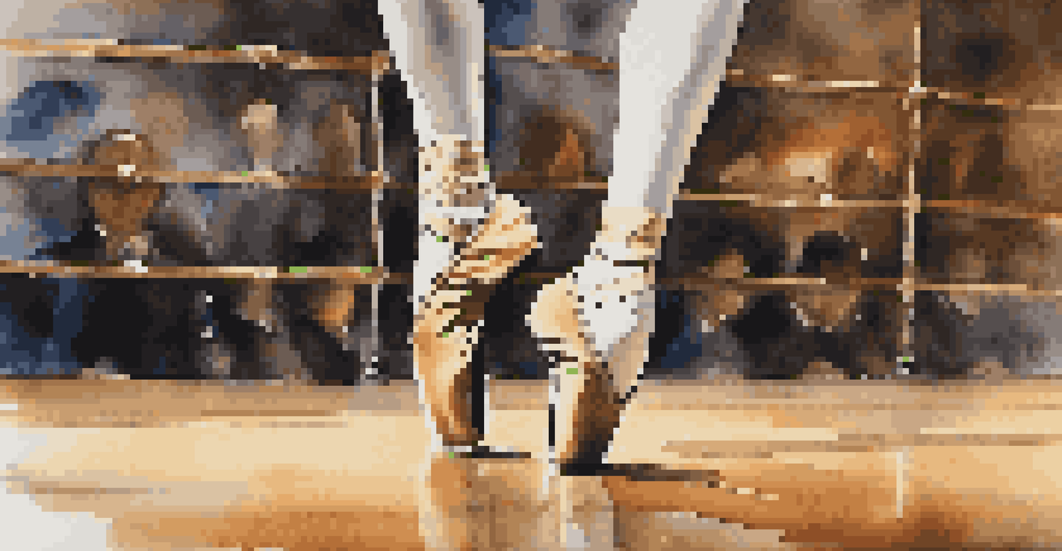 A close-up of a dancer's feet in traditional dance shoes on stage, capturing the moment of anticipation before the performance begins.